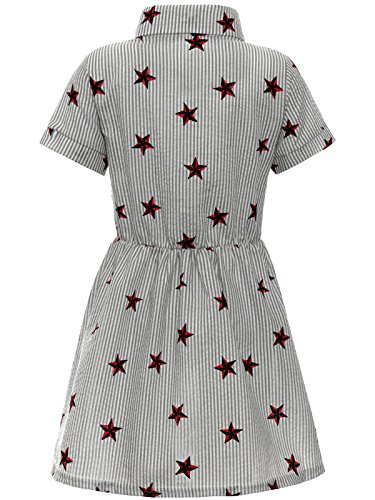 BEZLIT Mädchen Blusenkleid Sternenmuster Gr.122 Kurzarm