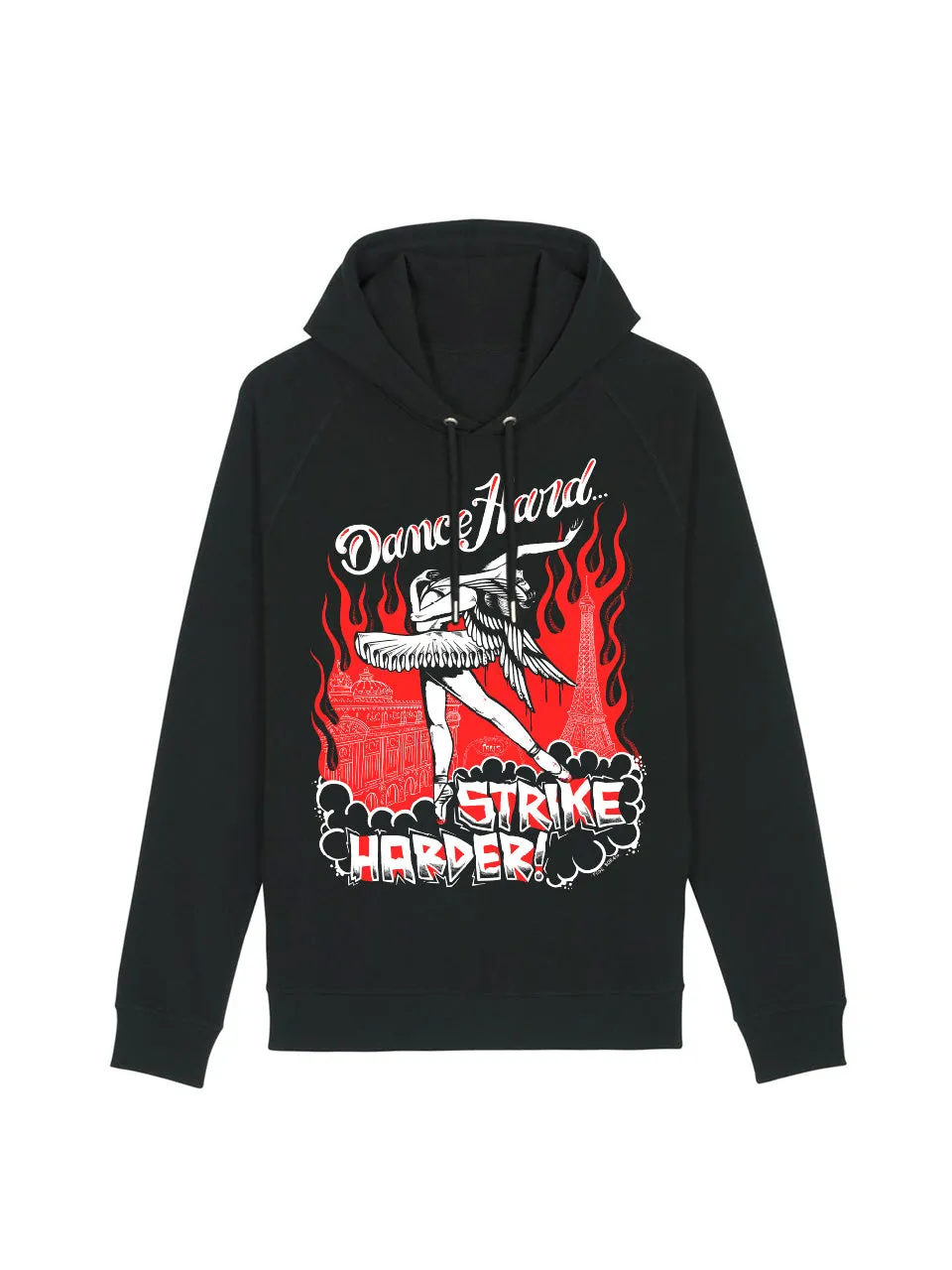 dna merch Pariser Ballerina-Streik Kapuzenpullover Schwarz Bio