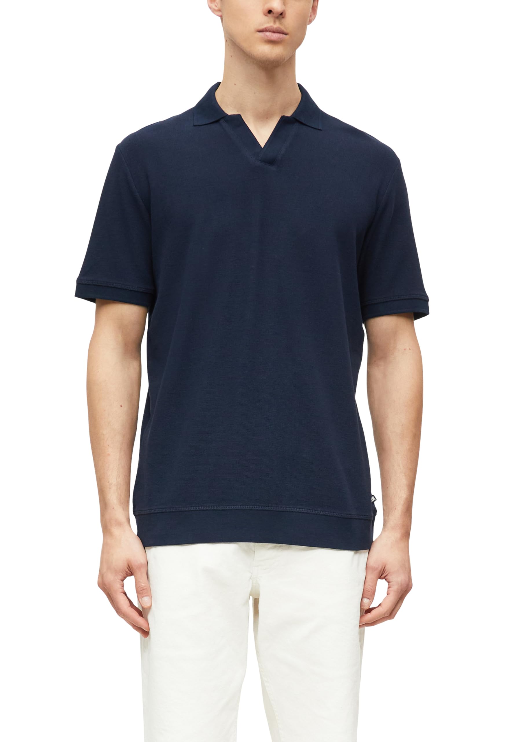 s.Oliver Herren Poloshirt Waffelpiqué Baumwolle navy