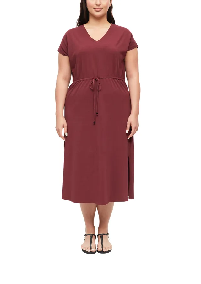 s.Oliver Red Label Midi-Kleid Tunnelzug Gr.48 Baumwollmix