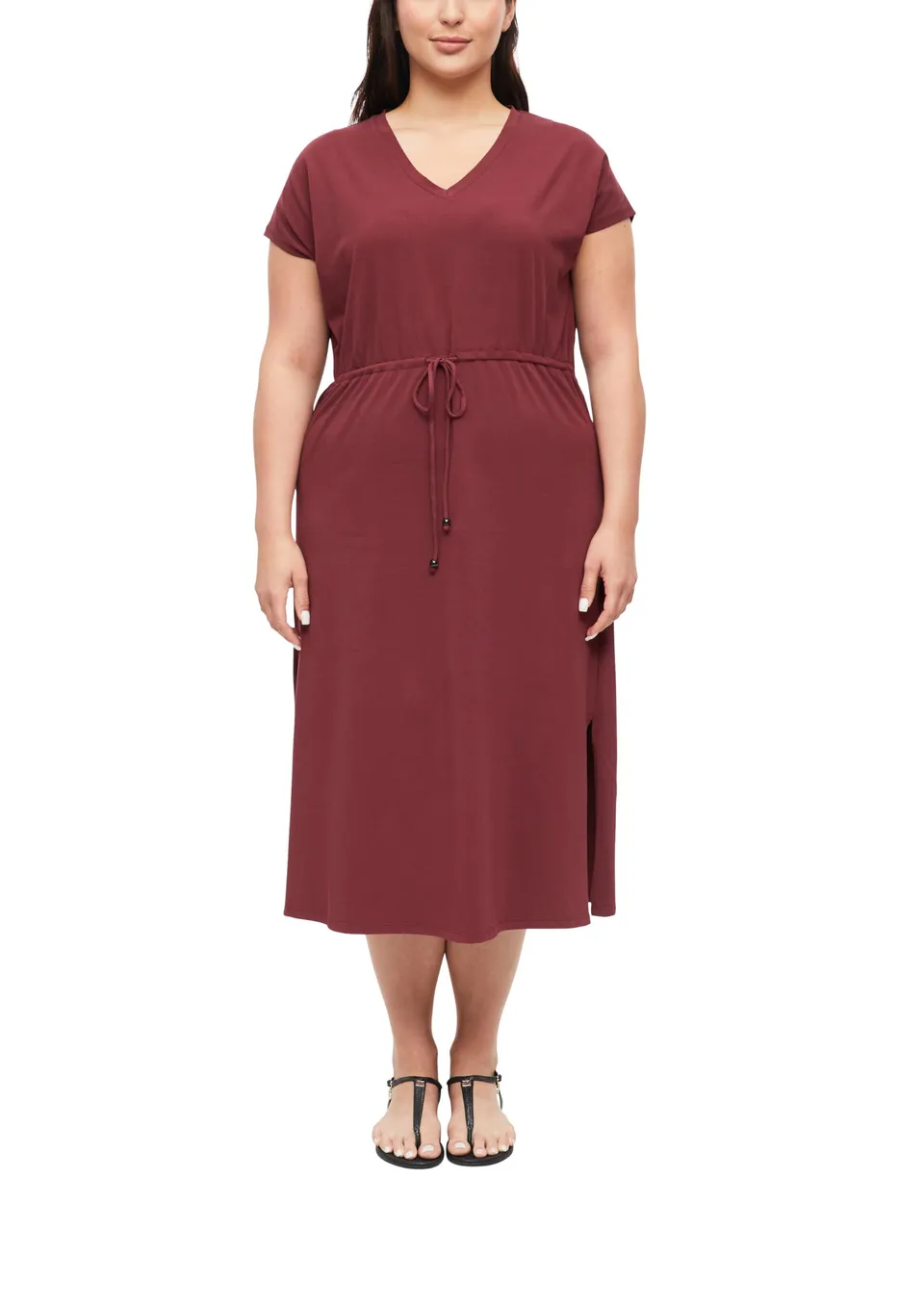 s.Oliver Red Label Midi-Kleid Tunnelzug Gr.48 Baumwollmix
