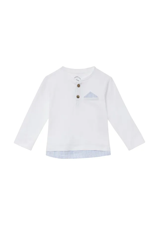 s.Oliver Junior 2175989 Langarmshirt Weiß Gr. 68 Baby