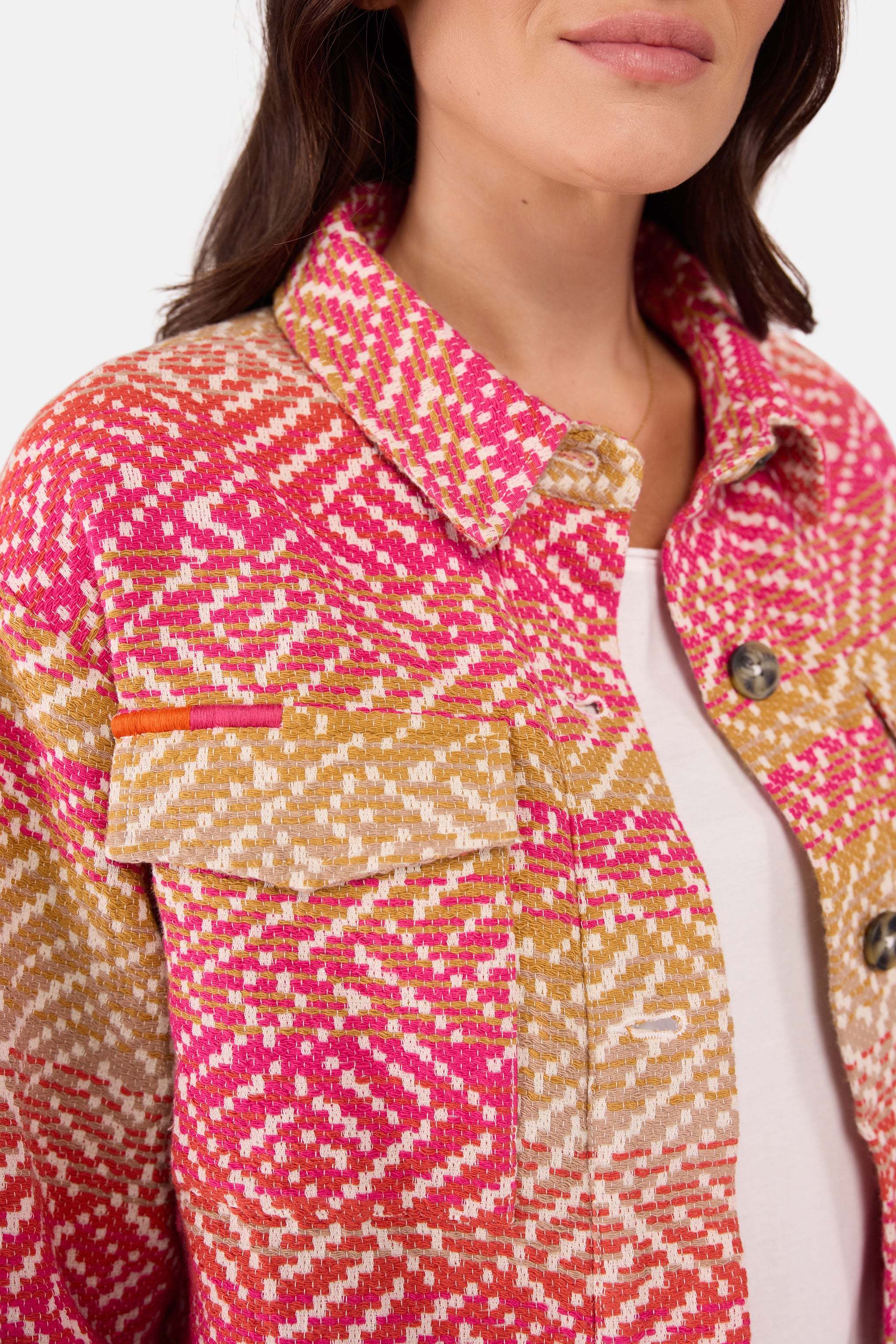 Lieblingsstück IdnaL Jacke orange Baumwolle Hemdkragen