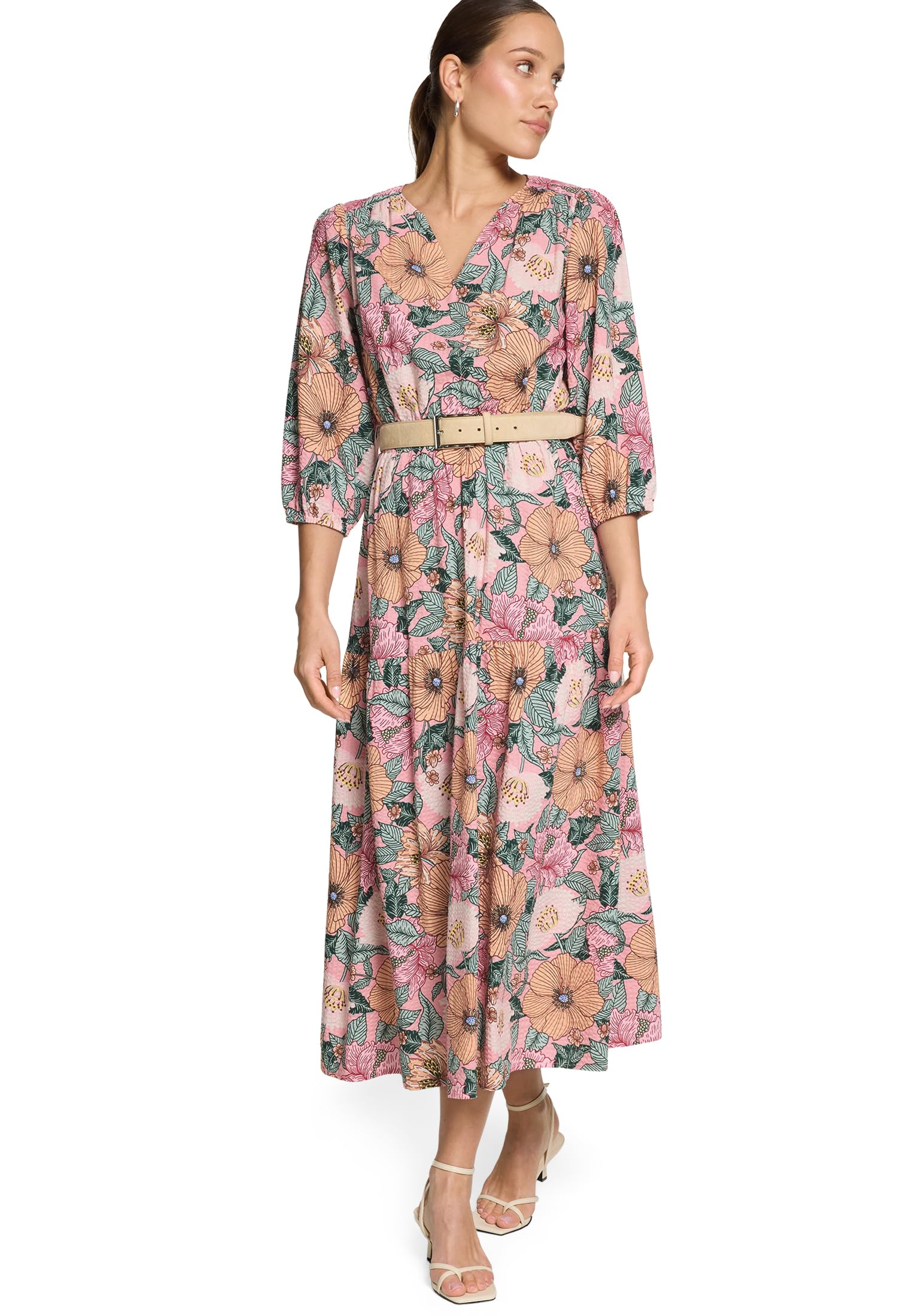 zero Maxikleid floral ärmellos Gr.38 A-Linie Baumwolle
