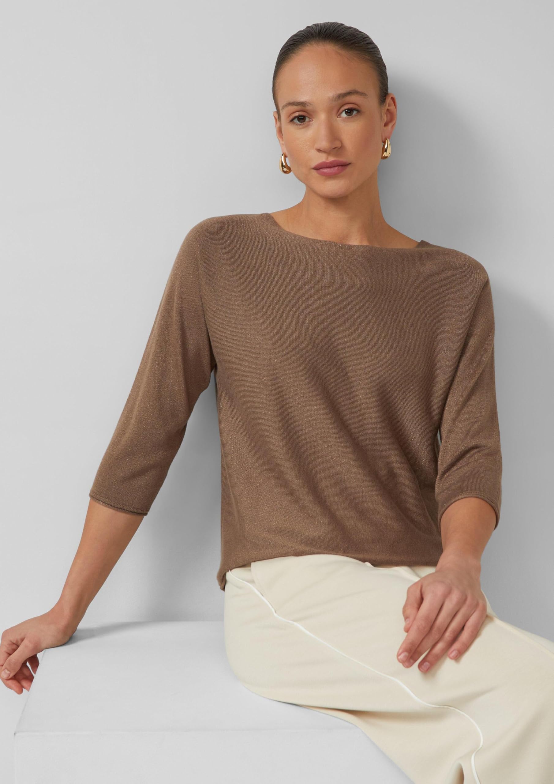 s.Oliver Red Label Feinstrickpullover Cognac 34 Glitzer