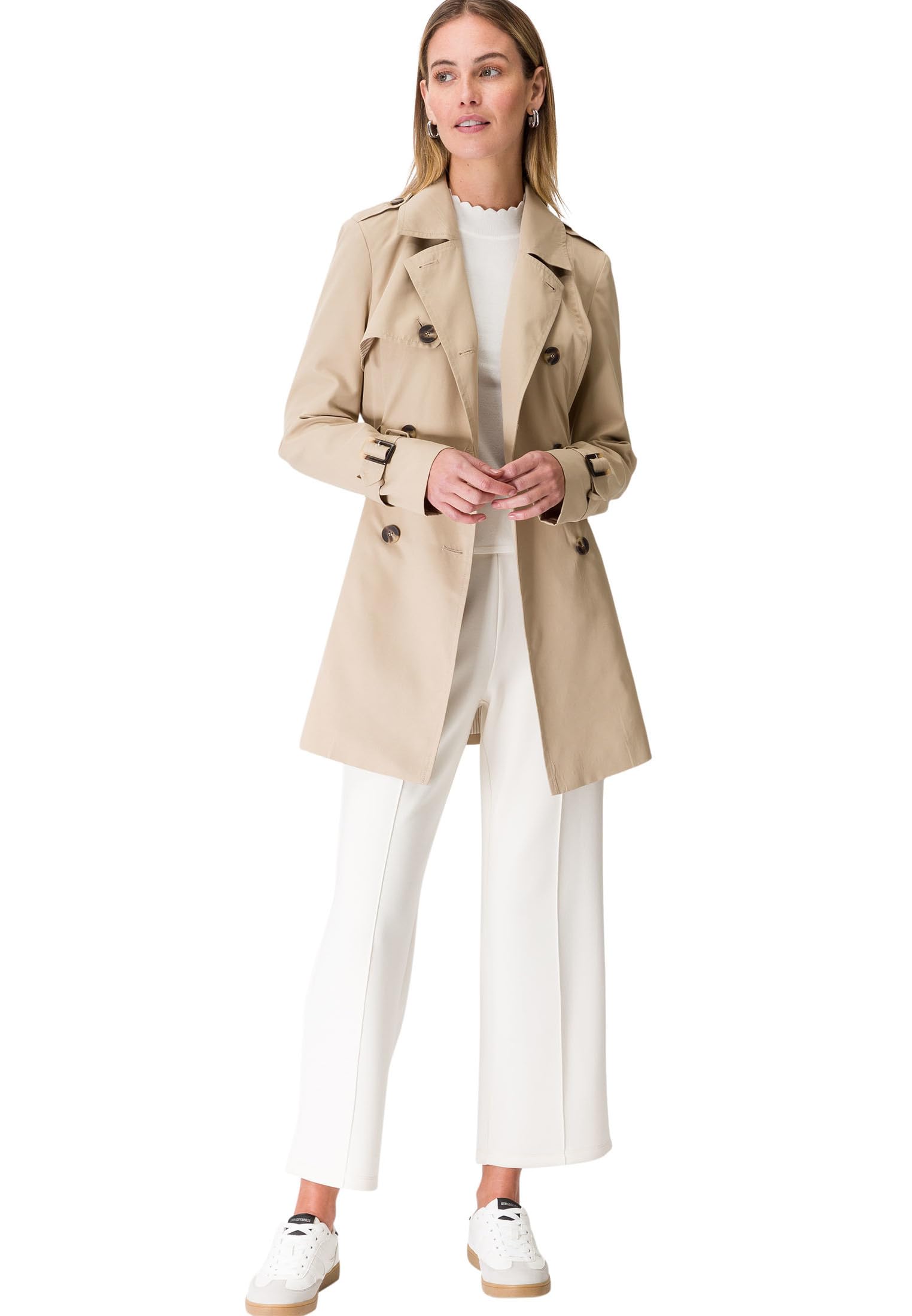 zero Trenchcoat zweireihig Mantel Travertine 40