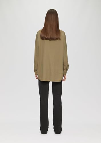 QS by s.Oliver lange Hemdbluse Viskose-Leinenmix Damen