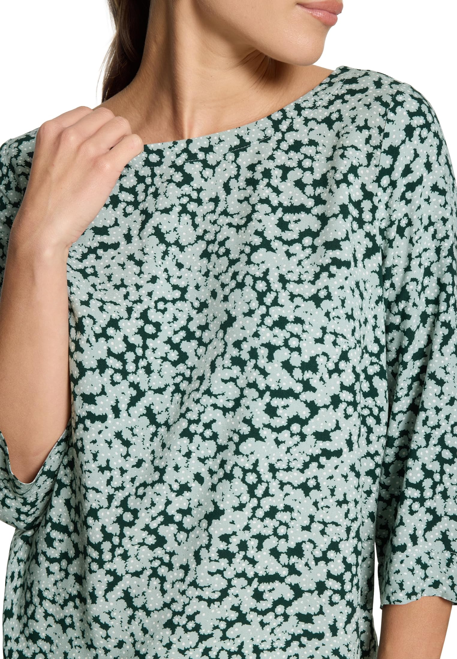 zero Blusenshirt mit Print Dark Green Blue Gr.40 leicht