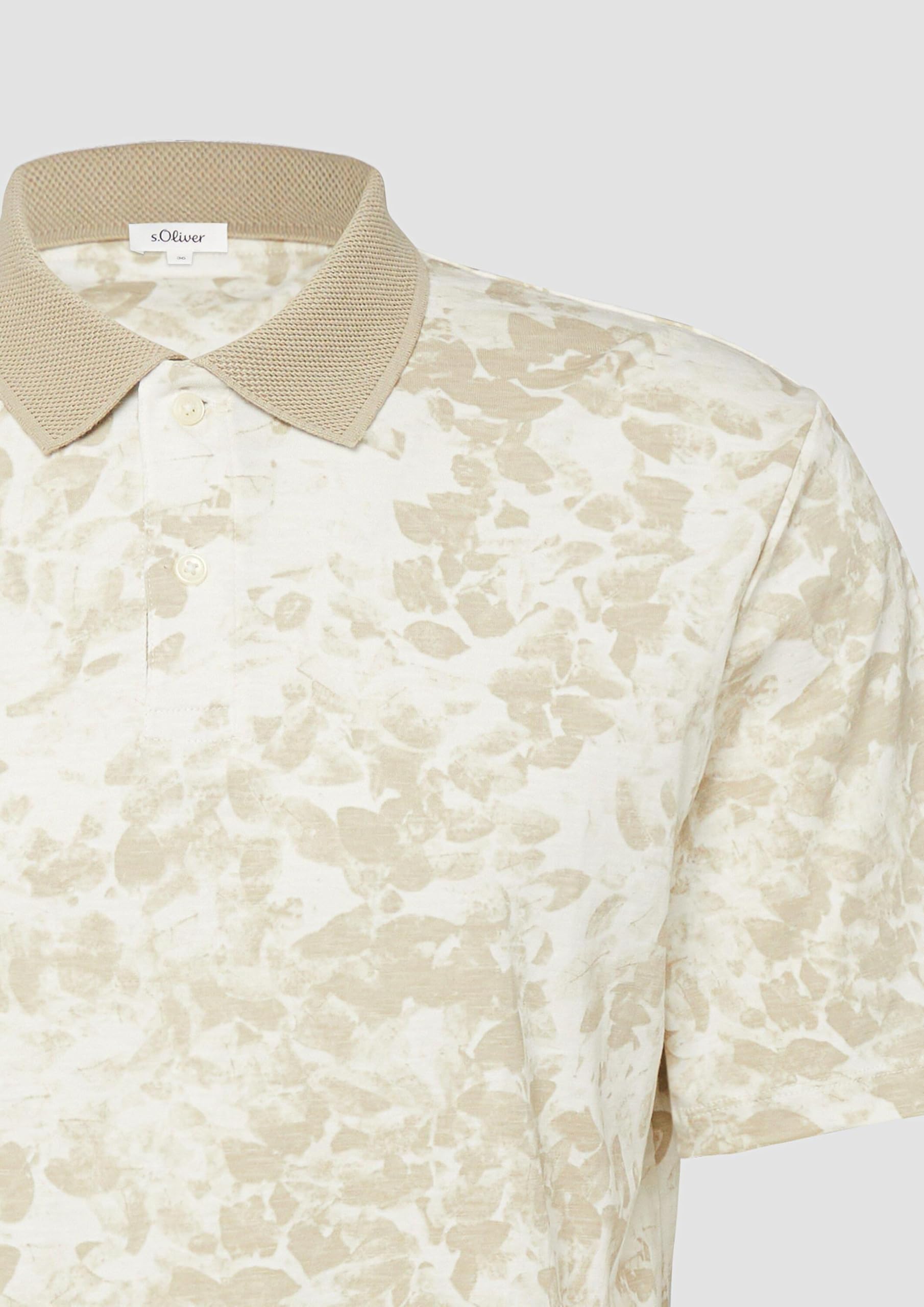 s.Oliver Junior Poloshirt All-Over-Print Flammgarn Beige