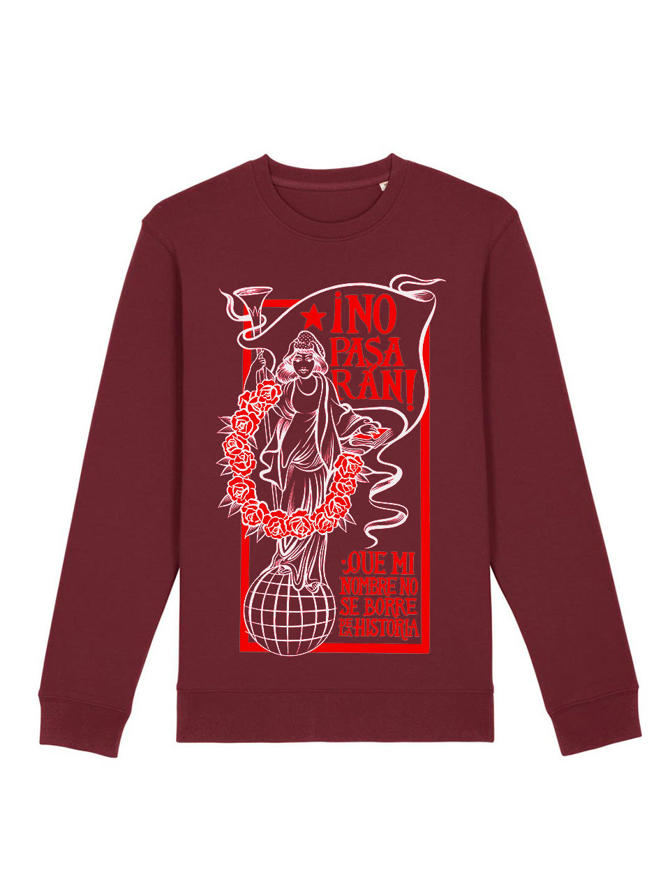 dna merch Las Trece Rosas Rundhalspullover Schwarz aus Baumwolle