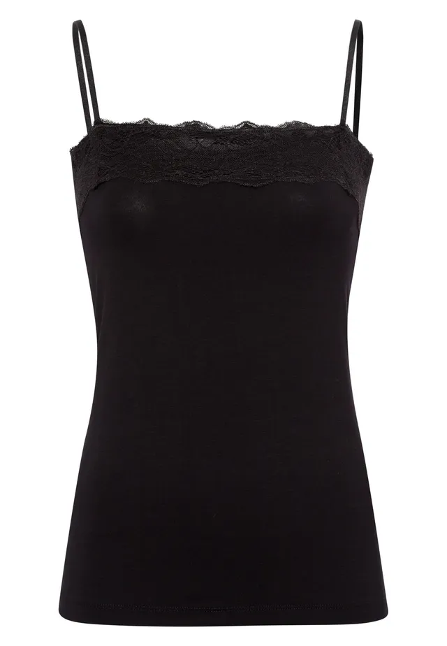 zero Tessa Top Spitzenkante schwarz Gr.38