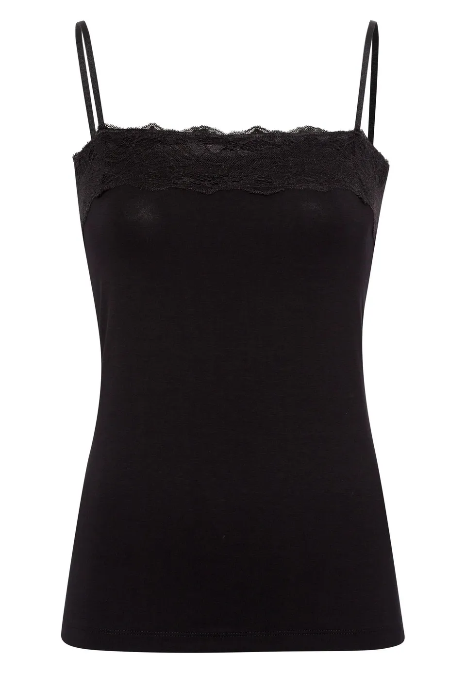 zero Tessa Top Spitzenkante schwarz Gr.38