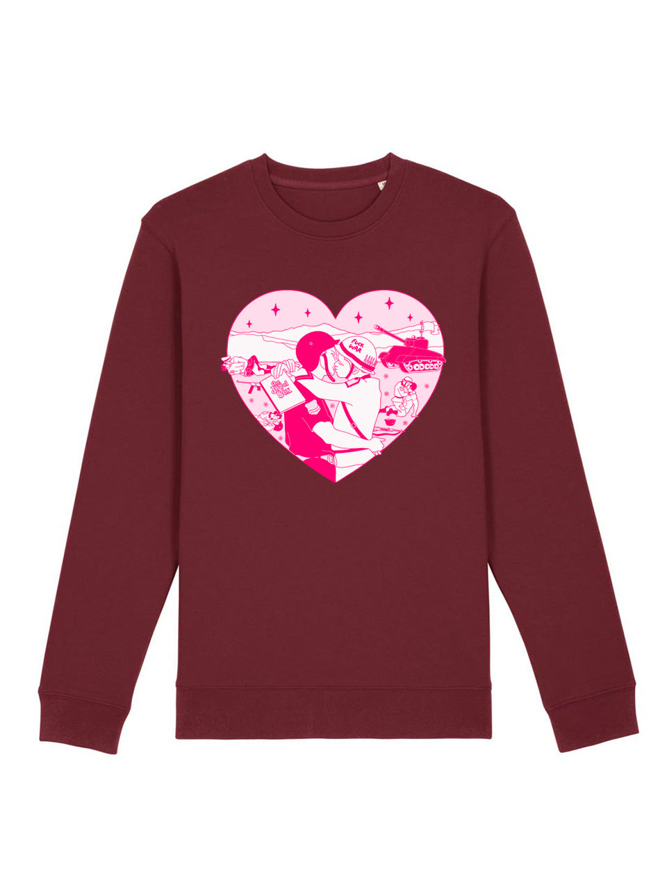 dna merch Freude Am Frieden Rundhalspullover Damen Schwarz Baumwolle
