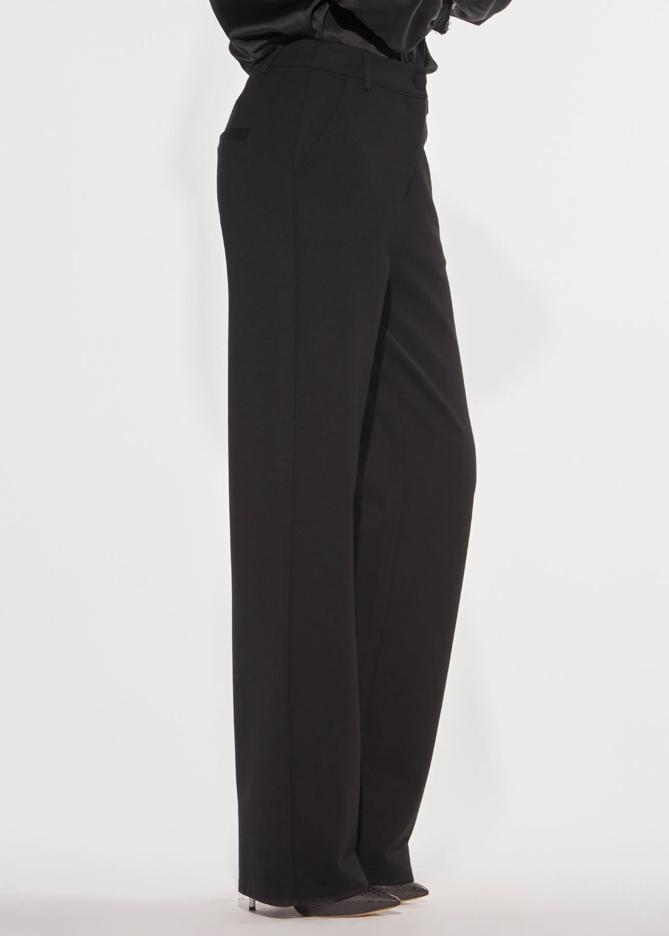 Denny Rose Punto Milano Hose Schwarz Gerade