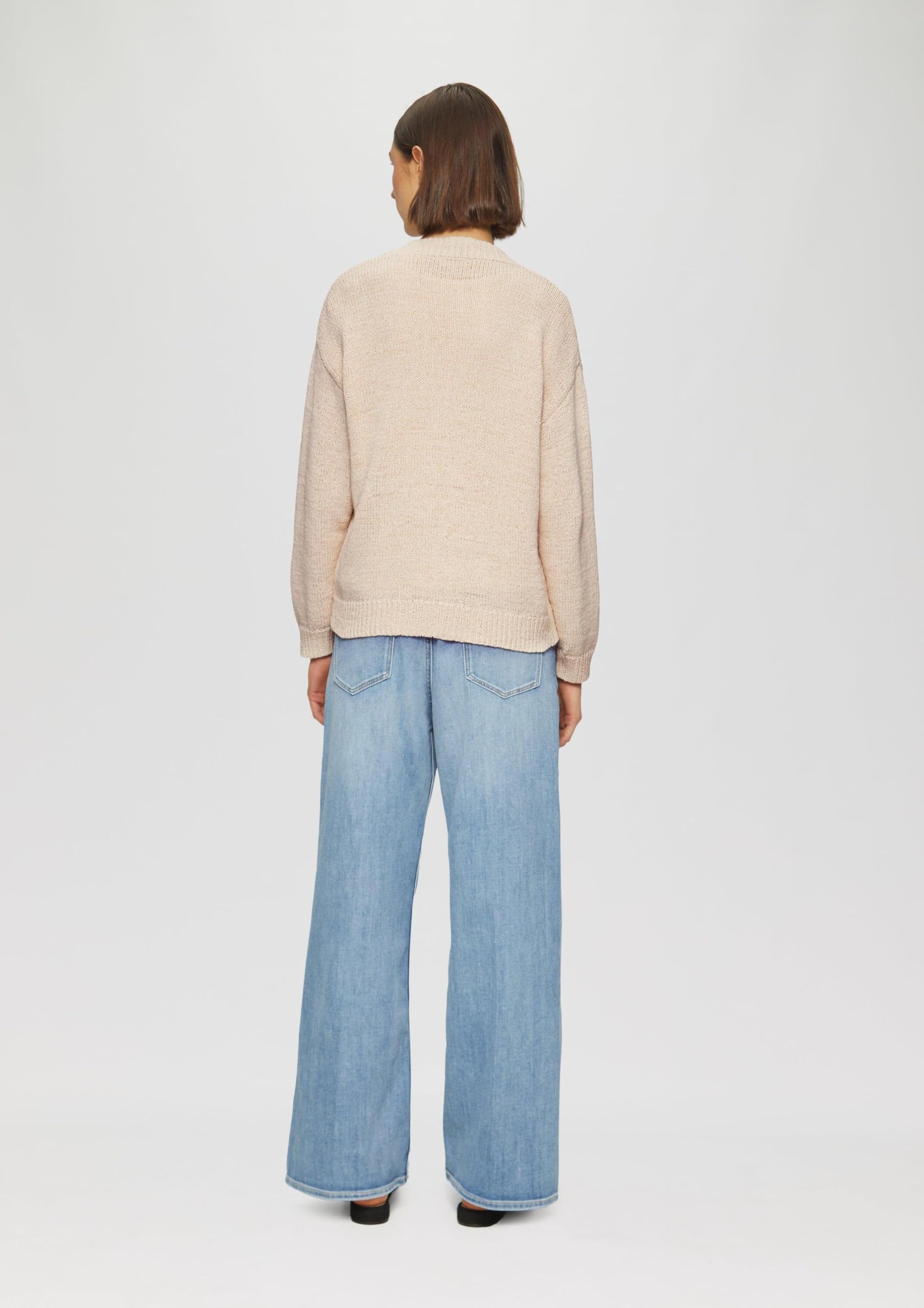 s.Oliver Strickjacke Bändchengarn Relaxed Fit Salbeigrün