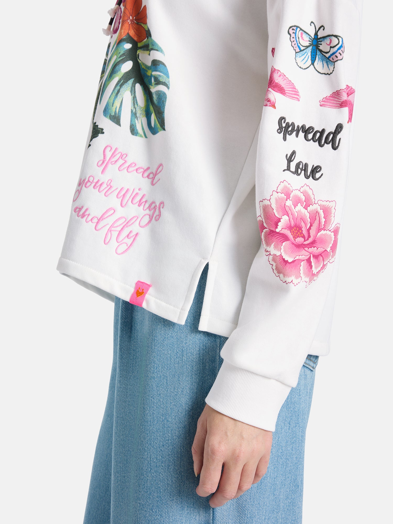 Lieblingsstück MioL Hoodie offwhite mit Motiv Baumwolle