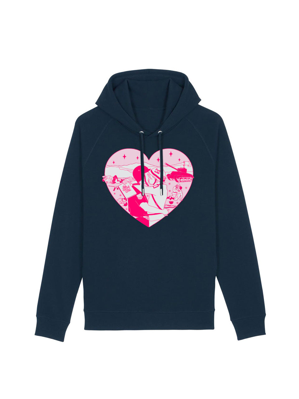 dna merch Freude Am Frieden Alex Comfort Kapuzenpullover Schwarz Bio