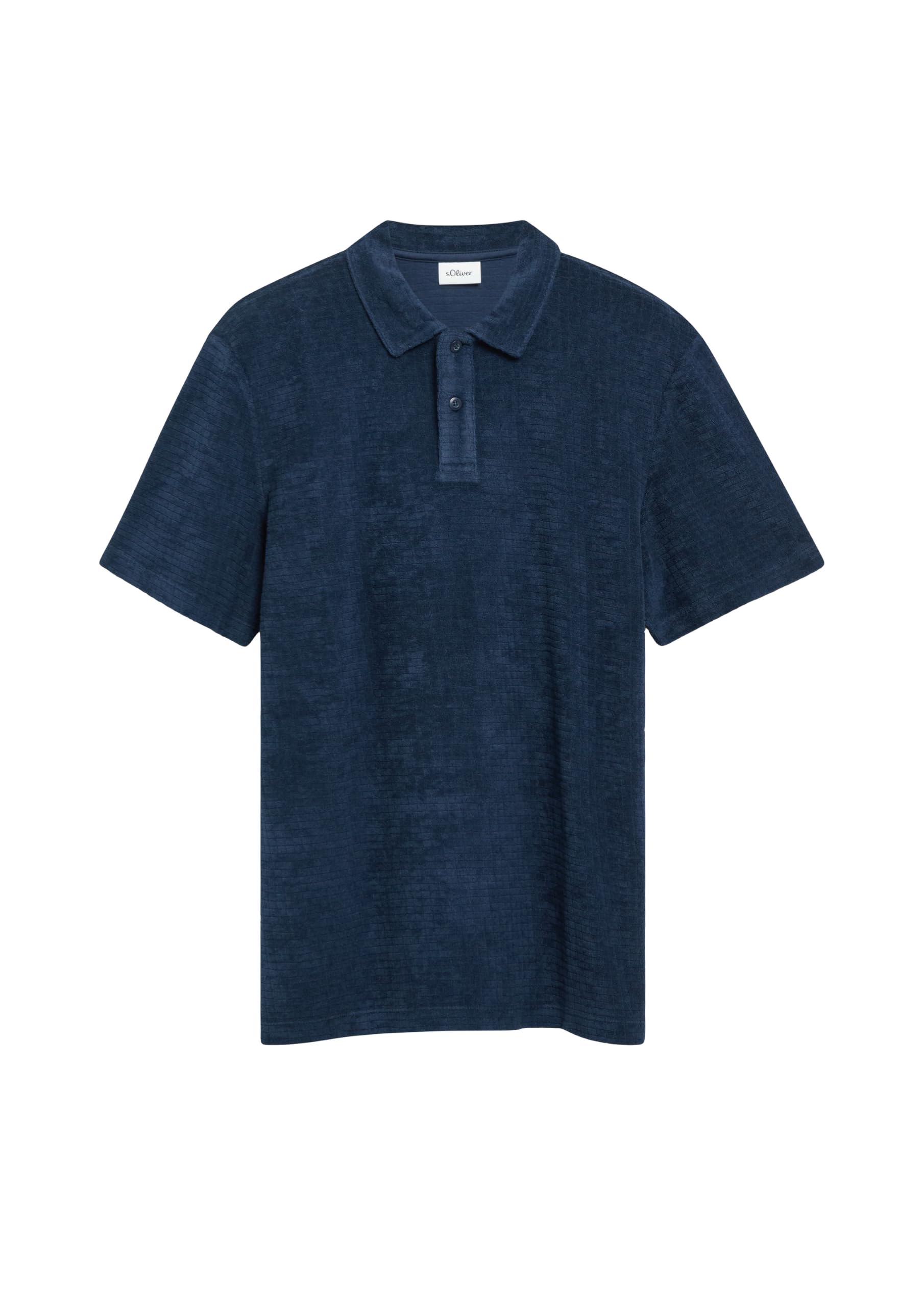 s.Oliver Polo-Shirt Strukturfrottee Navy Baumwolle
