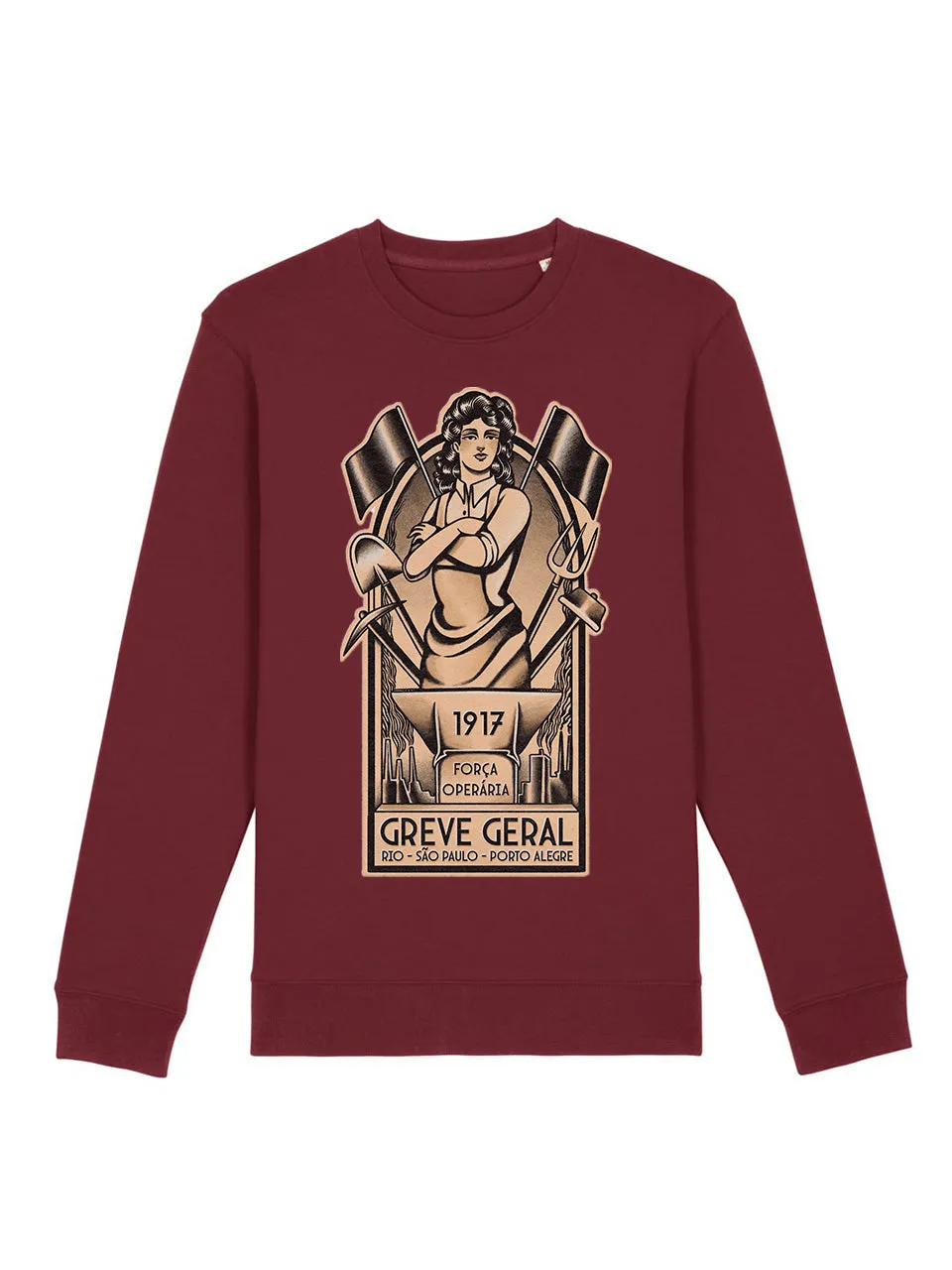 dna merch Força Operária Brasilien 1917 Pullover Schwarz