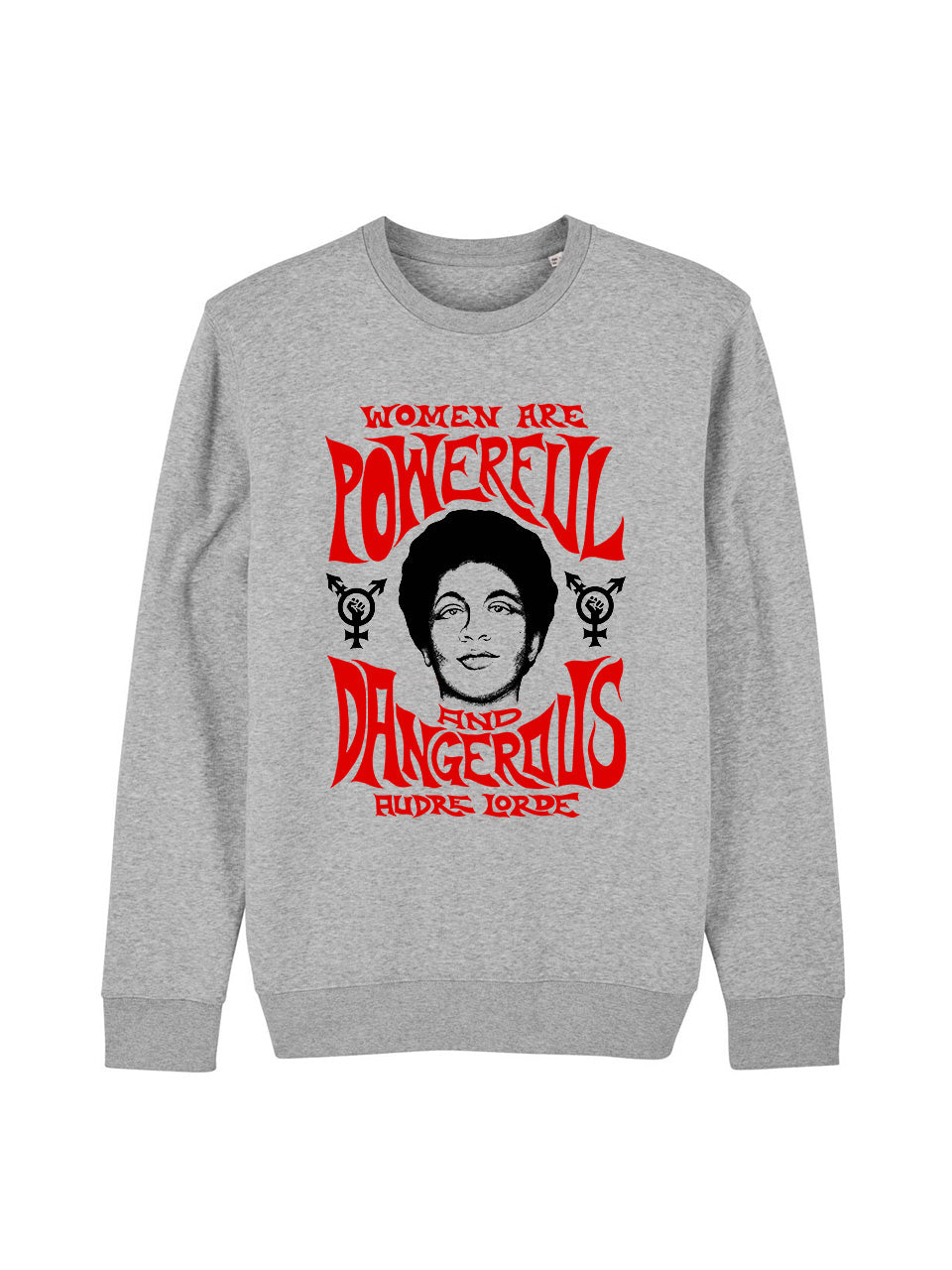 dna merch Powerful And Dangerous Audre Lorde Rundhalspullover Damen Baumwolle