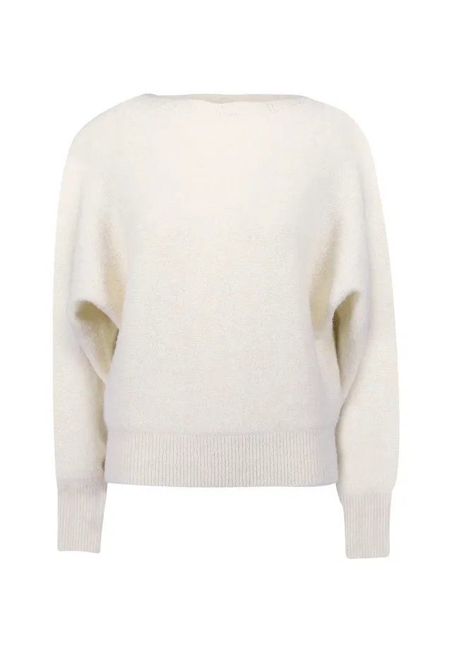 zero Strickpullover U-Boot-Ausschnitt Gr.40 Eggnog