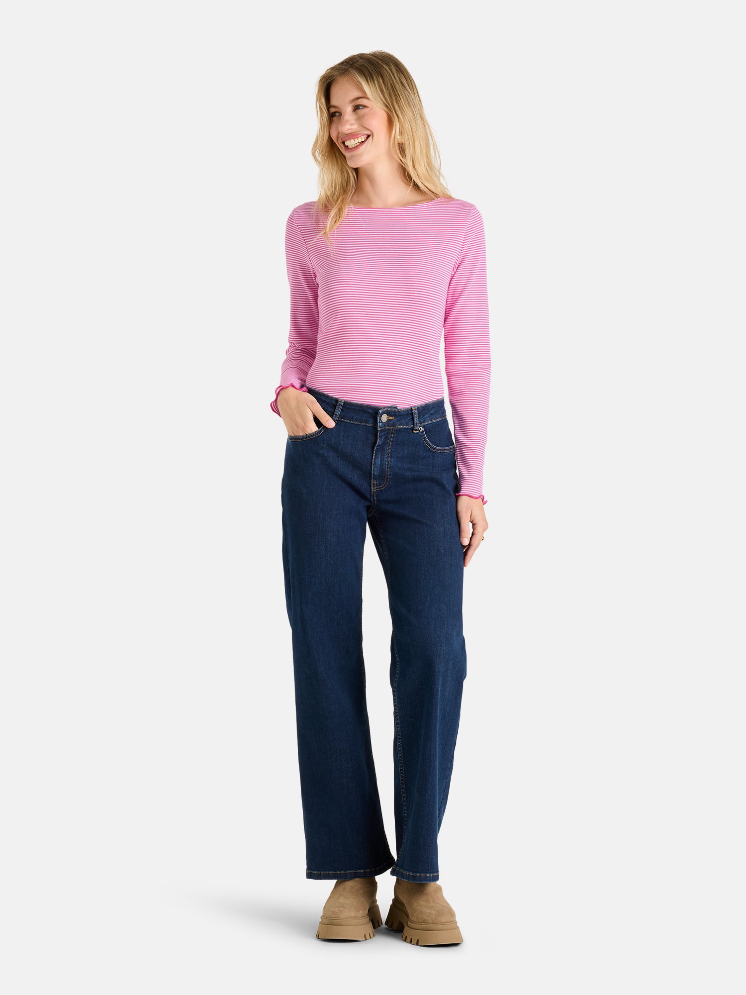 Lieblingsstück MarleL Langarmshirt pink Streifen