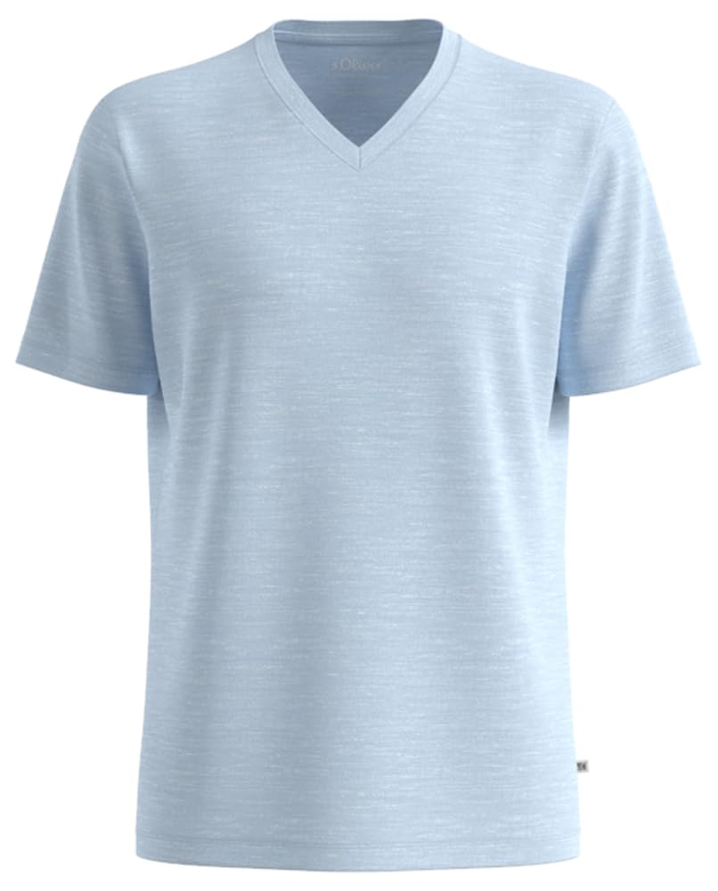 s.Oliver V-Ausschnitt T-Shirt meliert schwarz