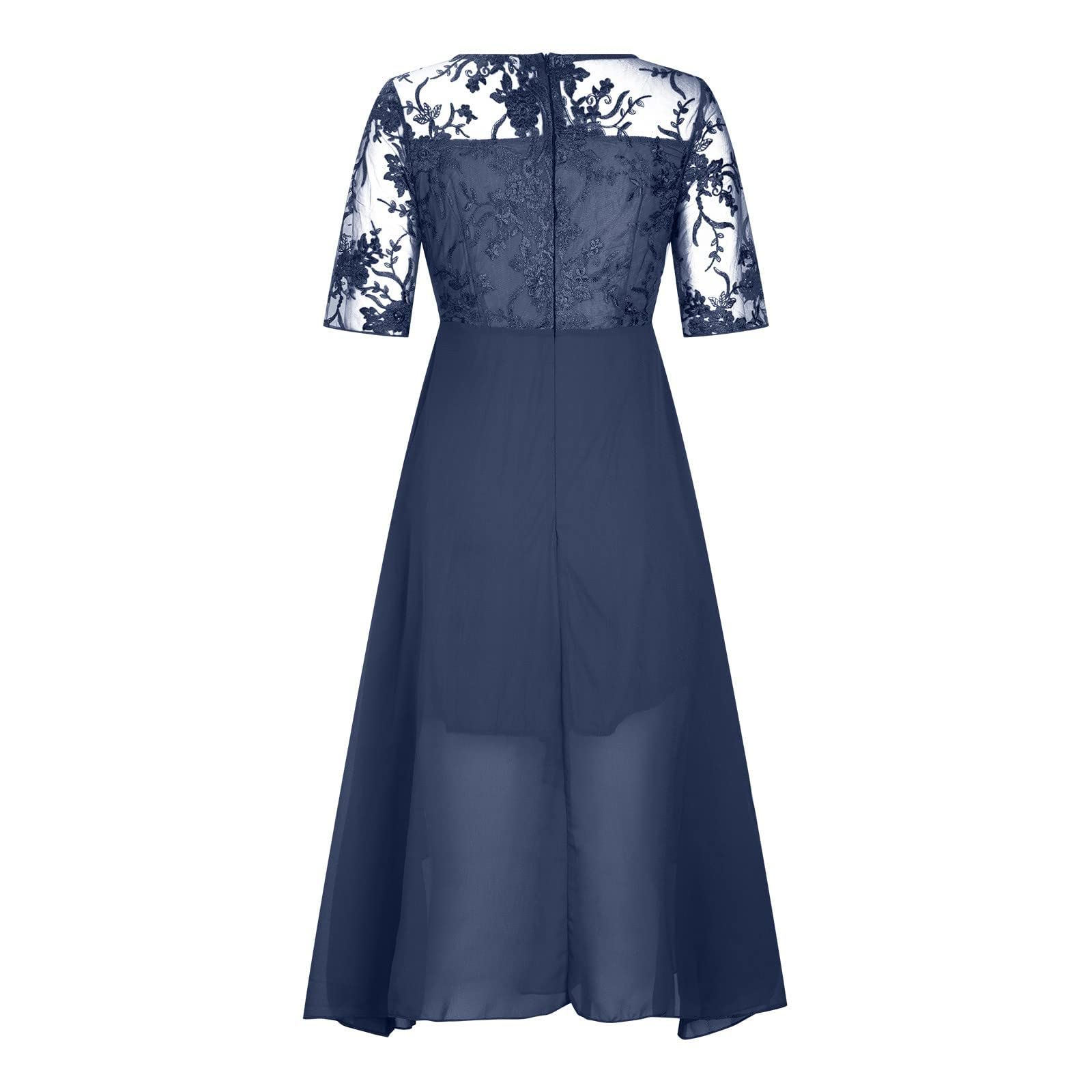 Singular Spitzenkleid Chiffon Brautjungfer Green-5