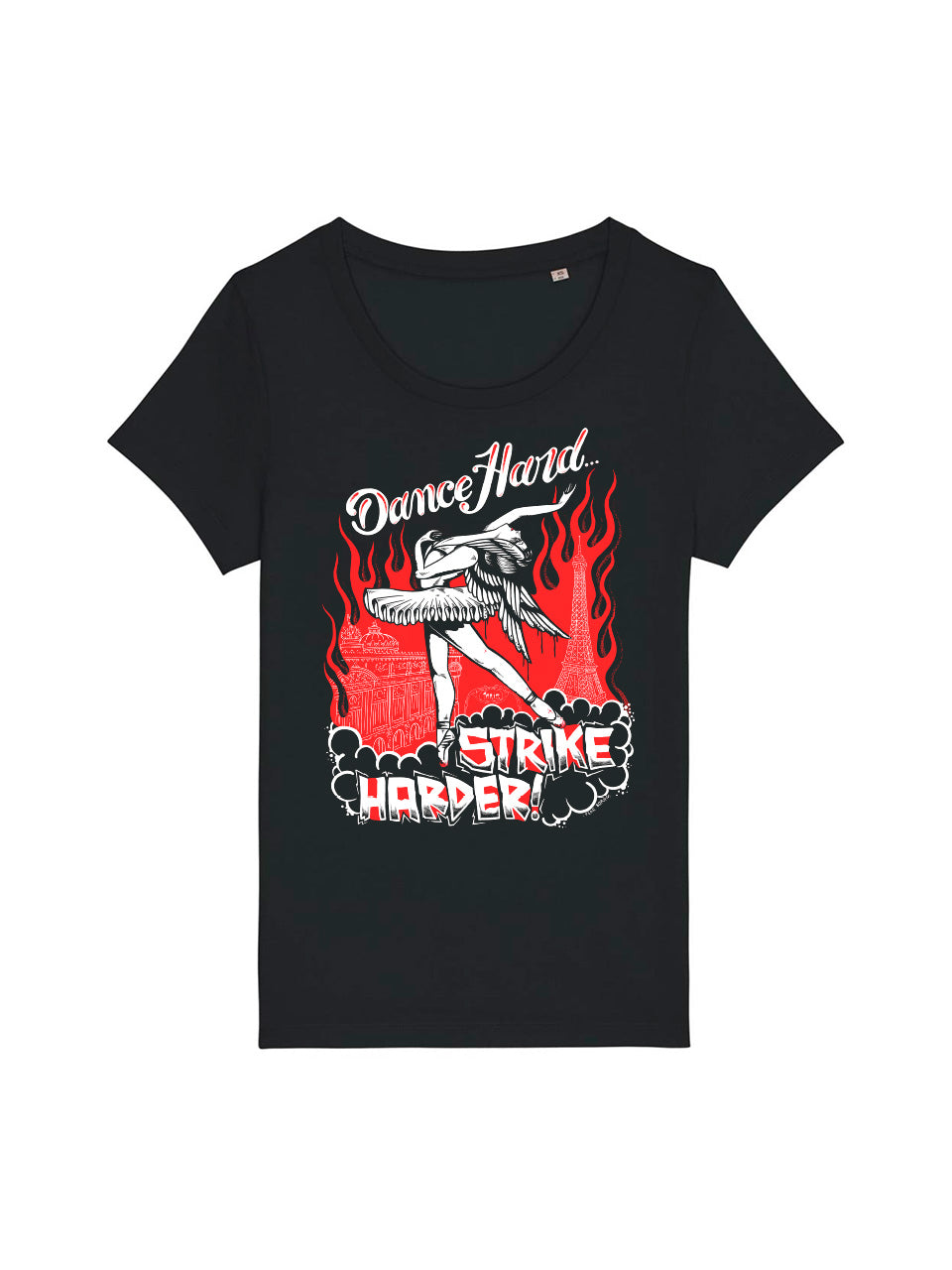 dna merch Pariser Ballerina-Streik T-Shirt Frauen Schwarz