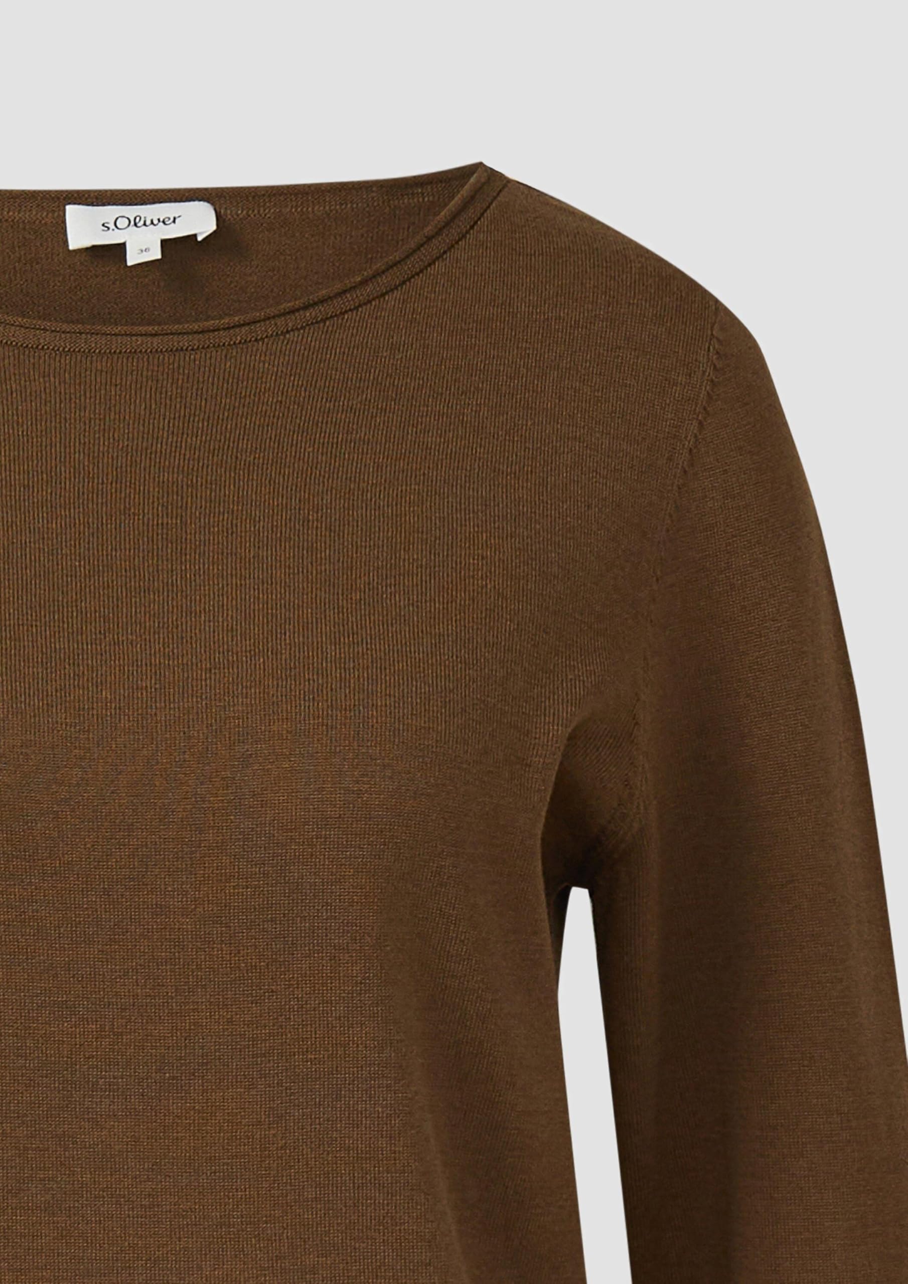 s.Oliver Red Label Feinstrickpullover Rollkanten Langarm