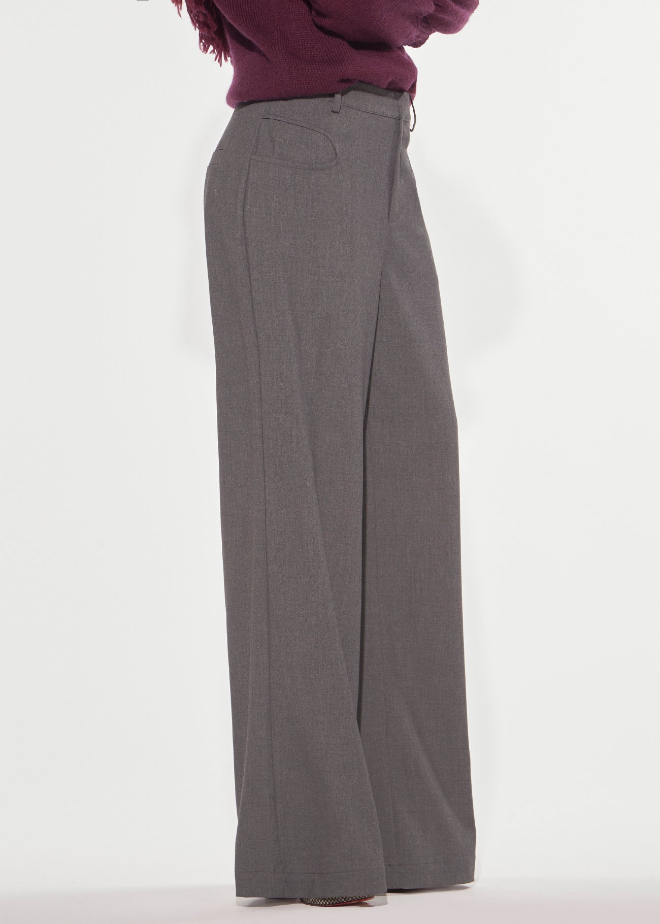Denny Rose Over Hose lang grau Stretch weit