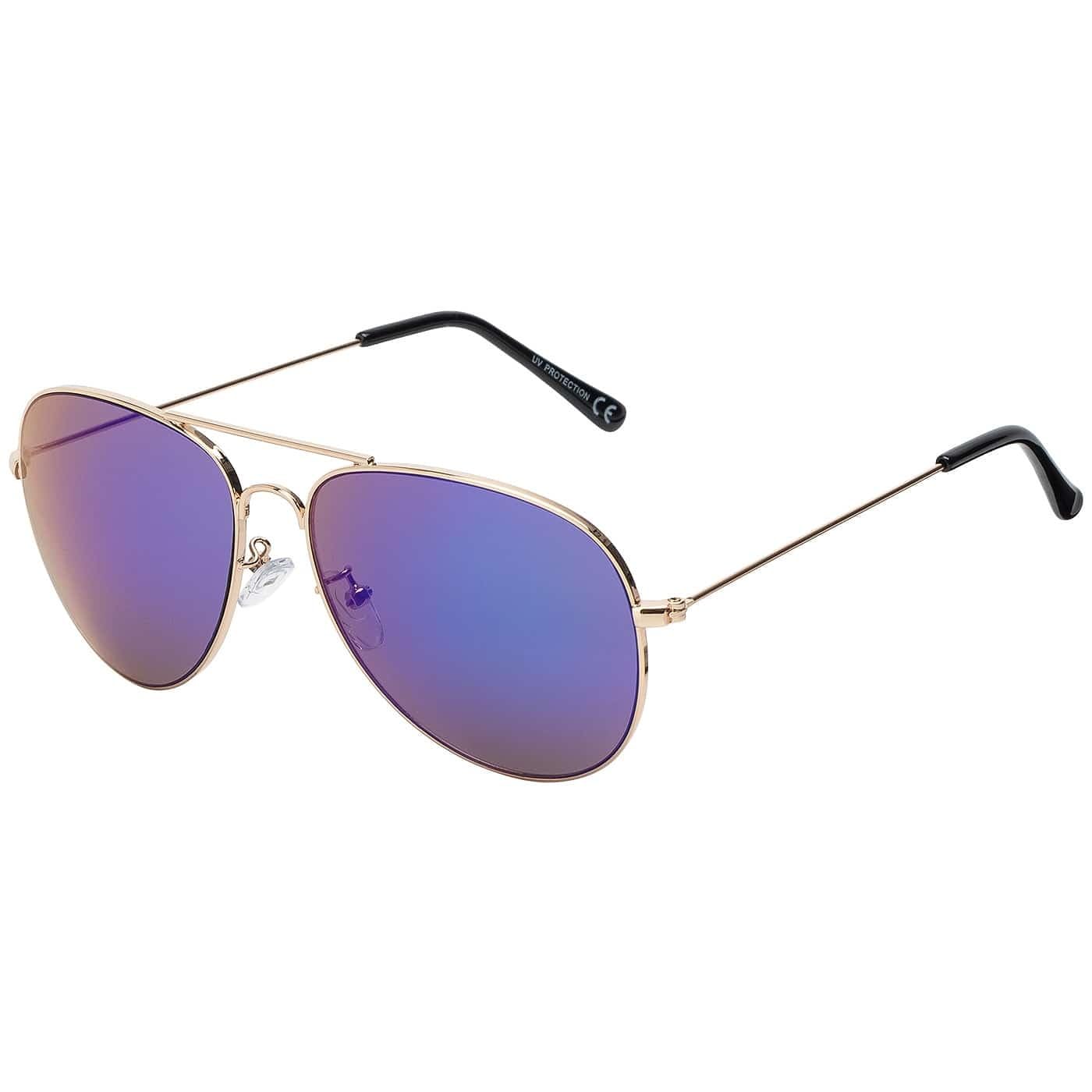 BEZLIT Piloten Sonnenbrille Rosa-Gelb verspiegelt UV400