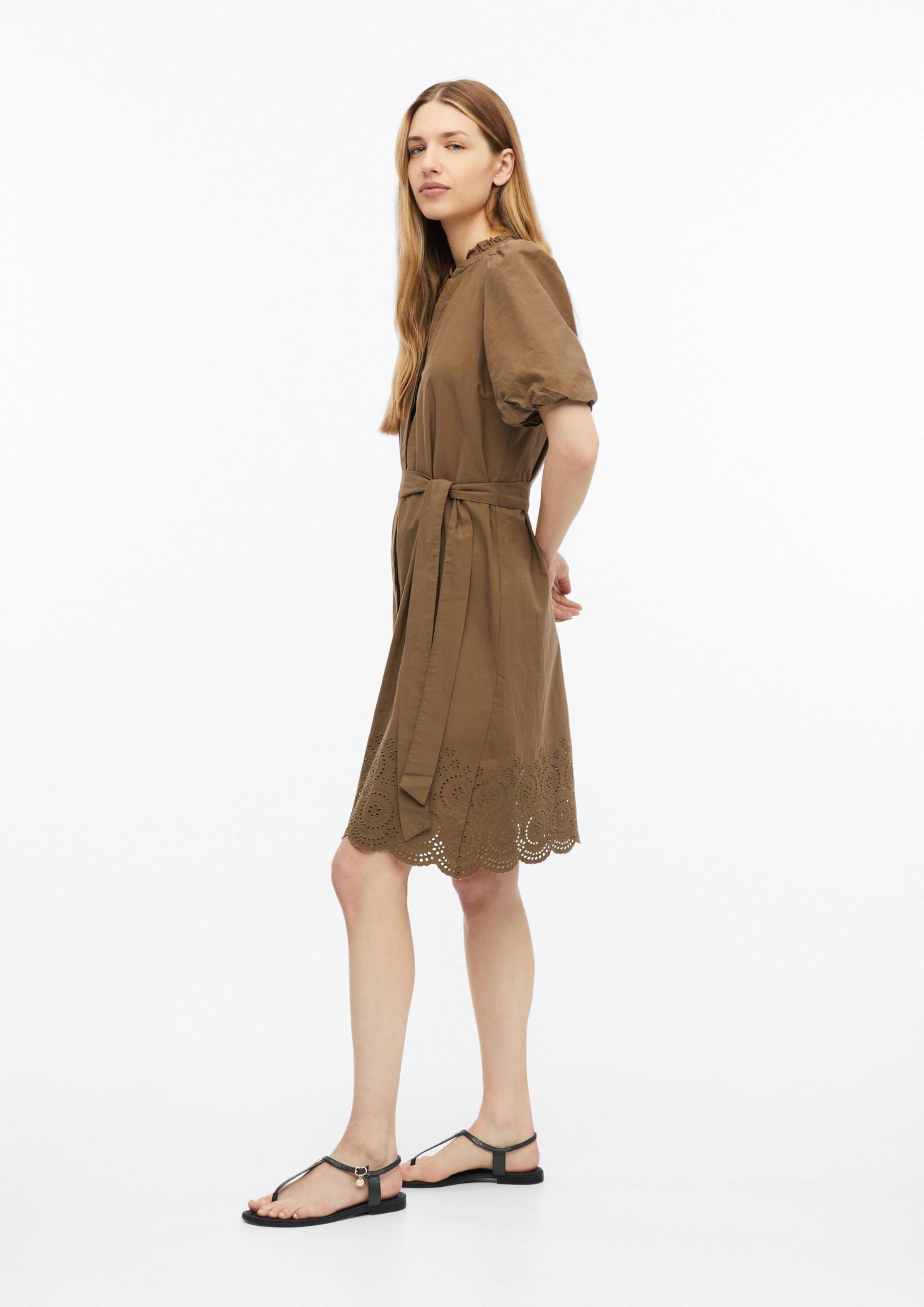s.Oliver Red Label Kleid Lochstickerei Baumwolle weiß