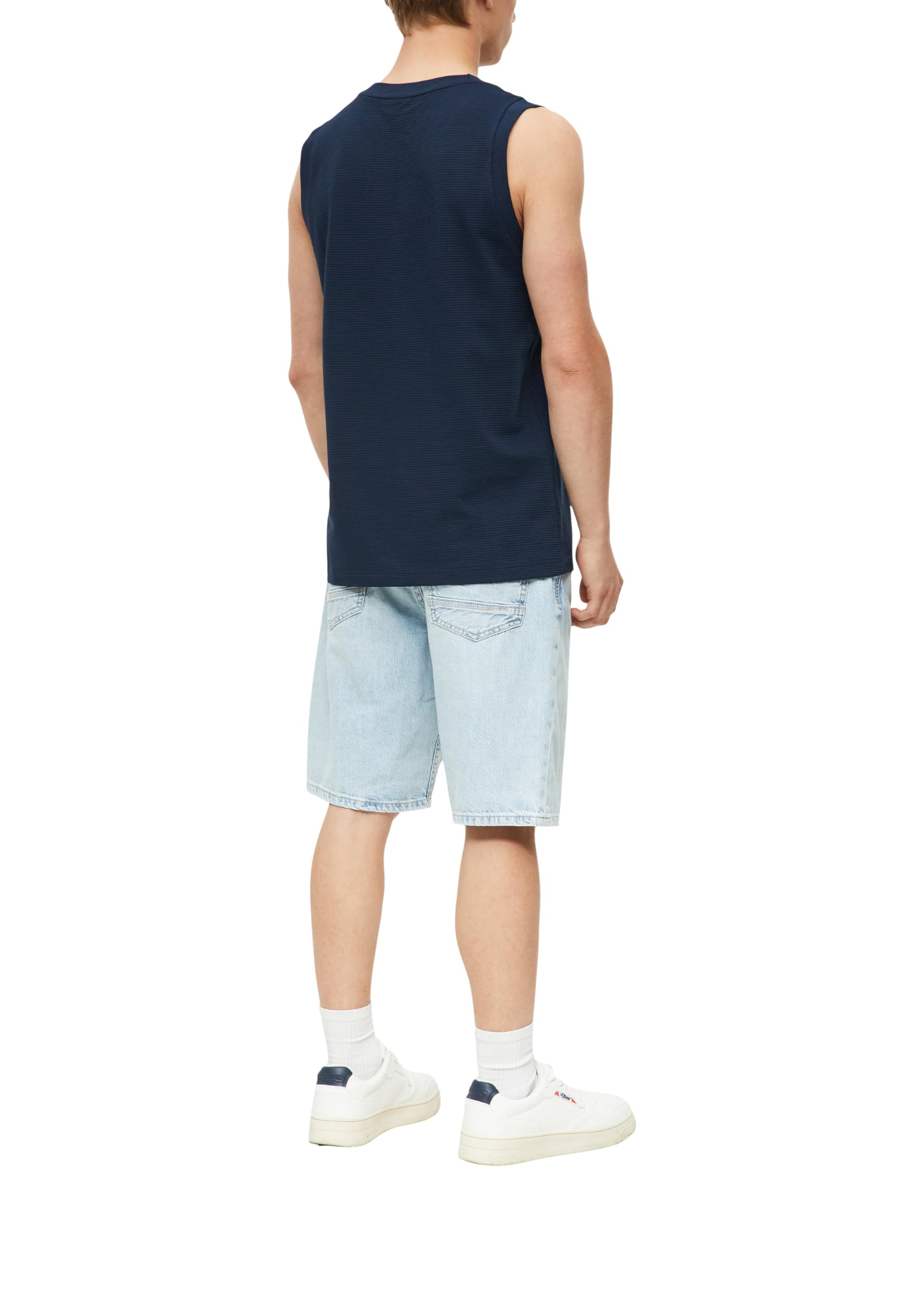 s.Oliver Junior Tanktop navy Jacquard ärmellos