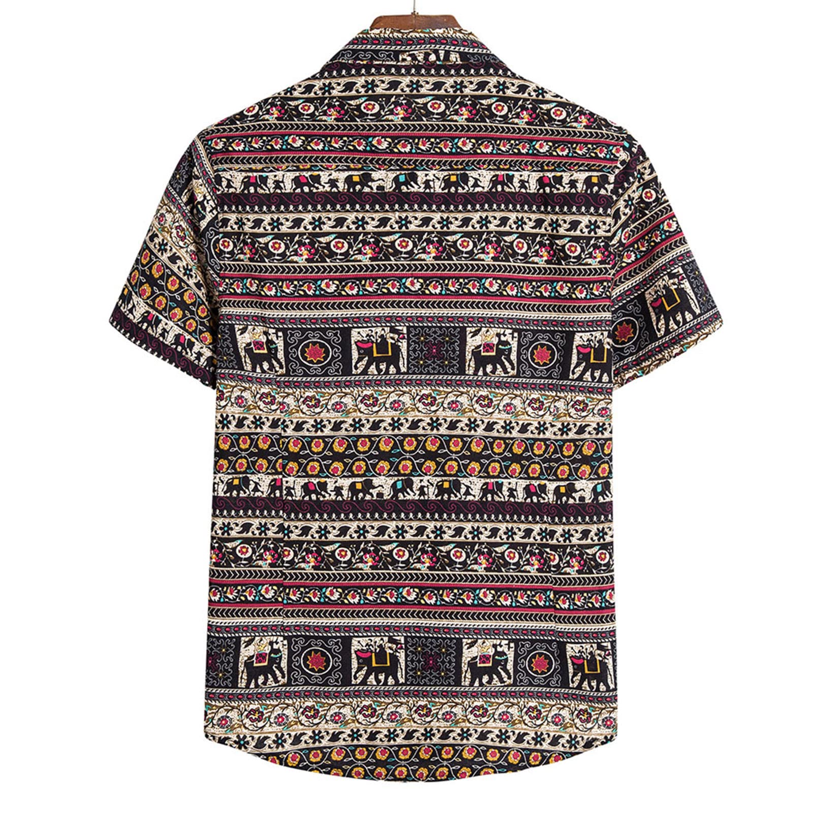 Singular AG Hawaiihemd Palmen Herren XXL Braun Kurzarm