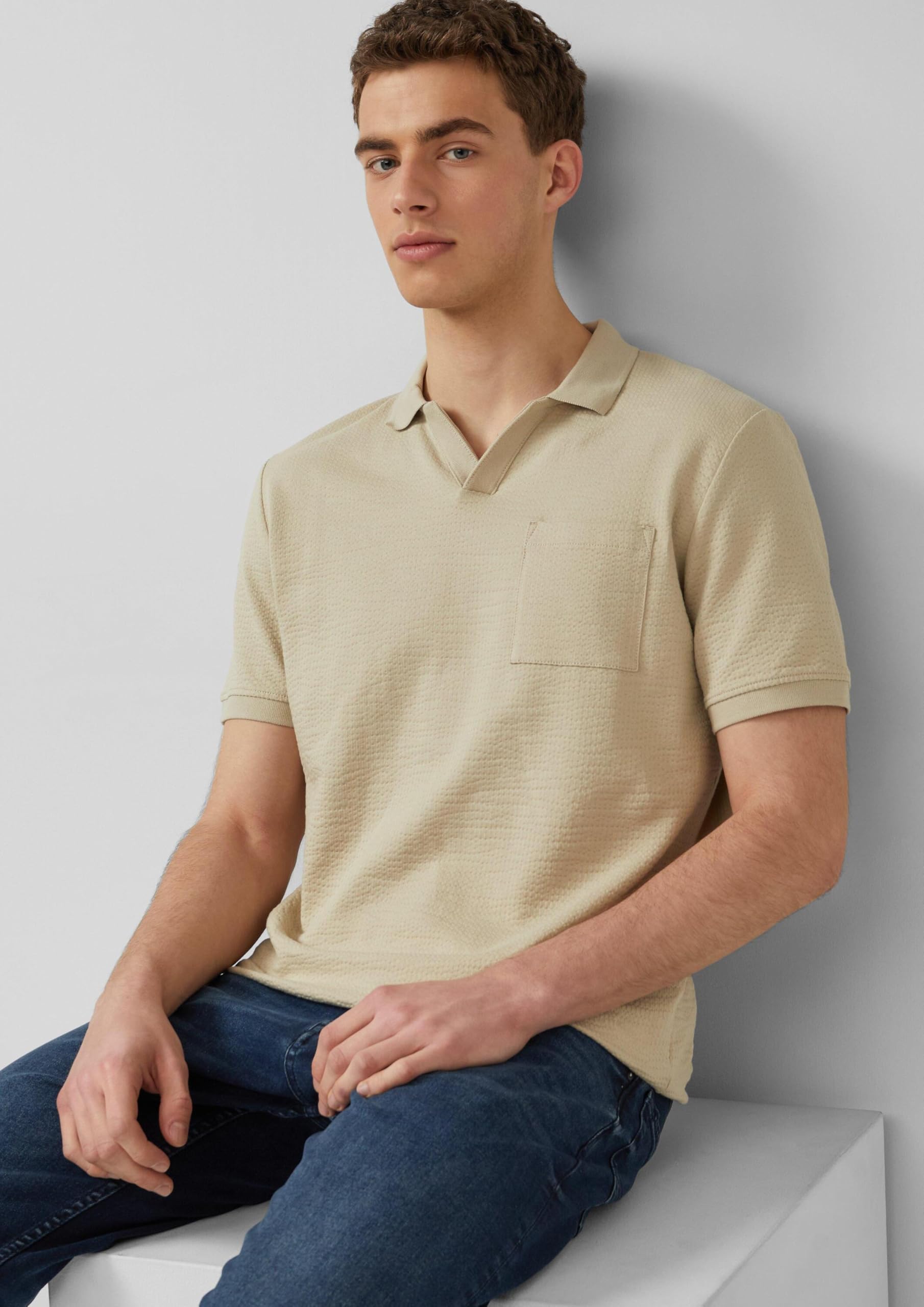 s.Oliver Junior 2175893 Poloshirt S Beige Baumwolle