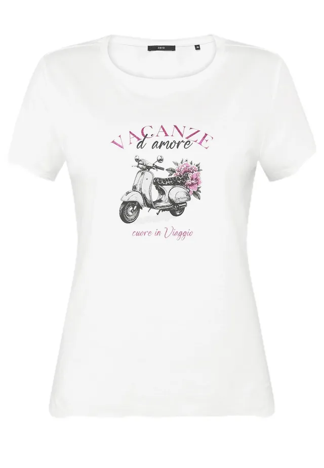 zero Shirt Kurz 1/2 Arm Patch Cream Pink Gr.38 Print
