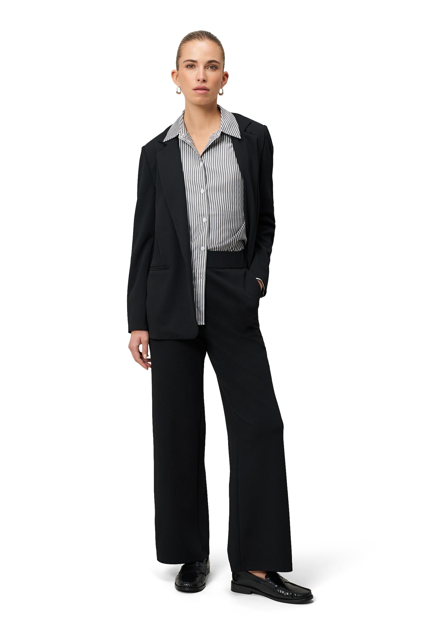 zero Longblazer offener Style Blazer Black Beauty Gr.40