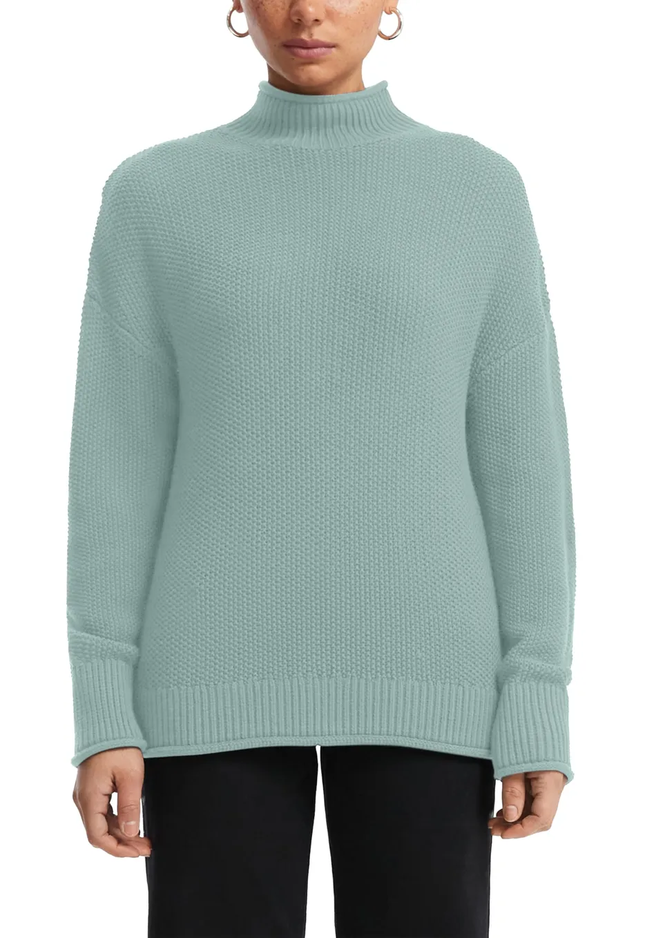 s.Oliver QS Strickpullover Stehkragen Mehrfarbig Baumwollmix