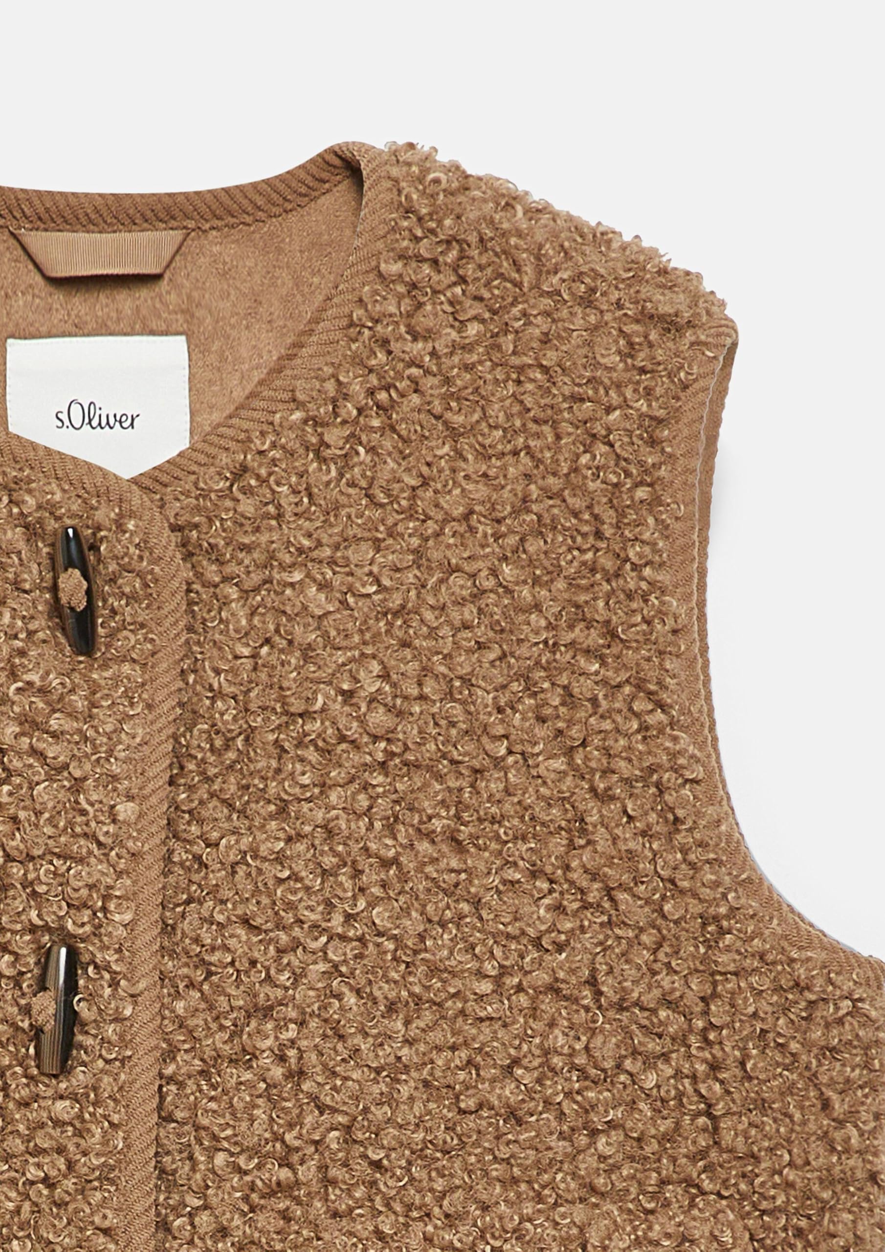 s.Oliver RED LABEL Teddy Weste flauschig schwarz