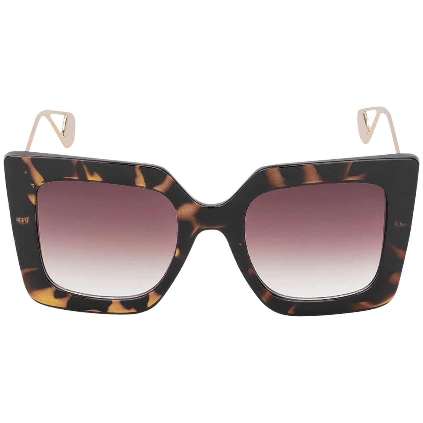 BEZLIT Oversize Sonnenbrille eckig Schwarz-gelb UV400