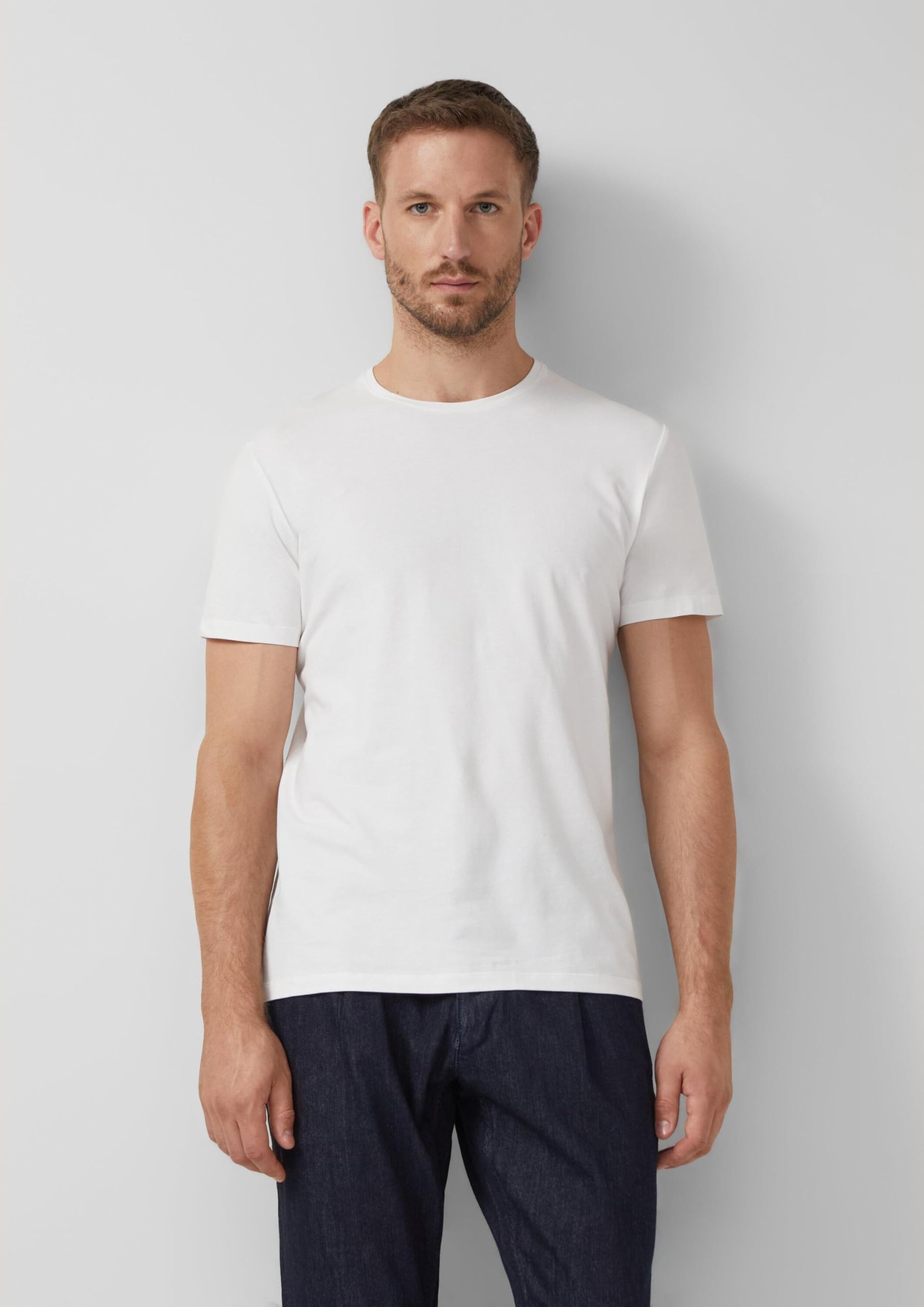 s.Oliver RED LABEL T-Shirt Herren Weiß L Stretch