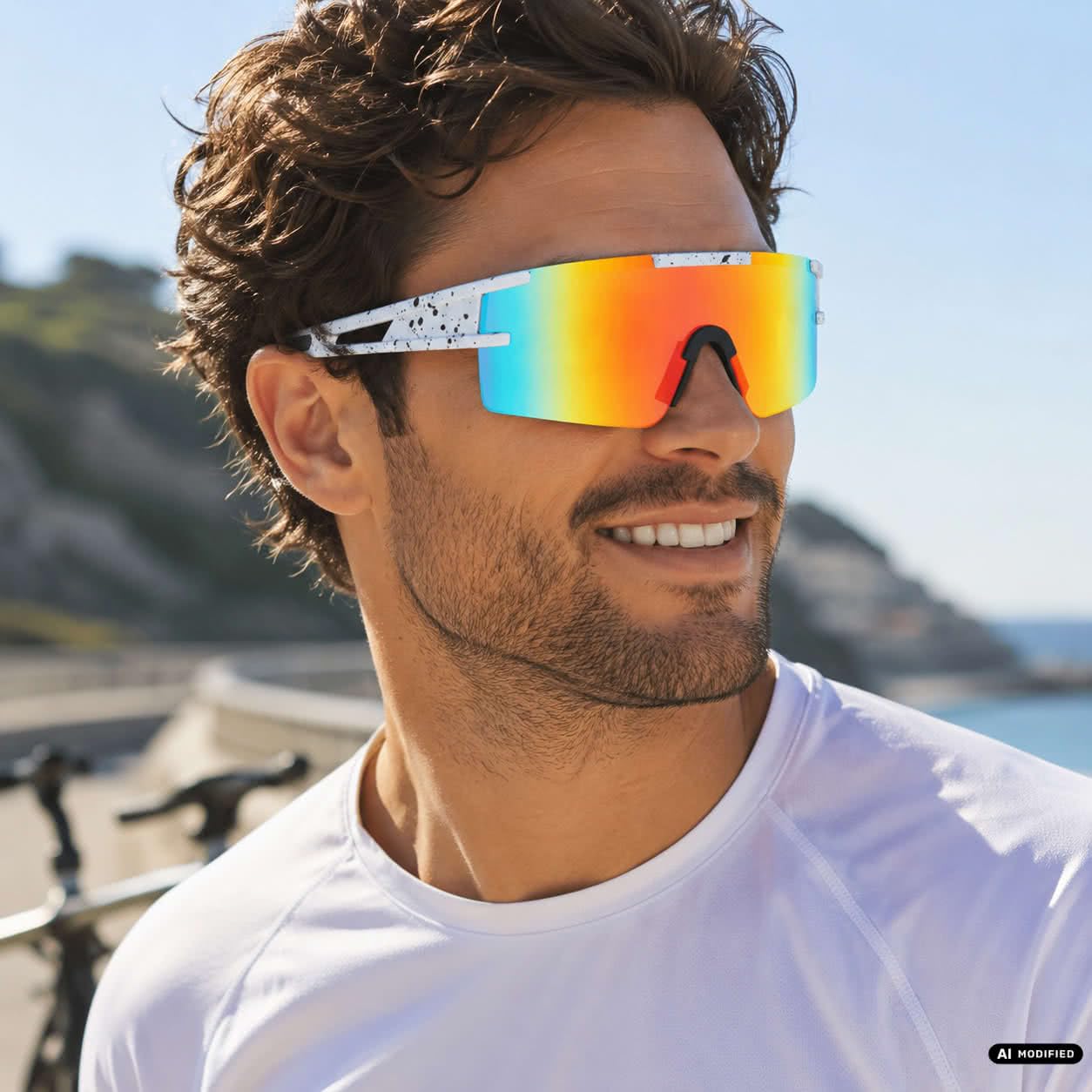 BEZLIT Sport Shield Sonnenbrille polarisiert Blau Unisex