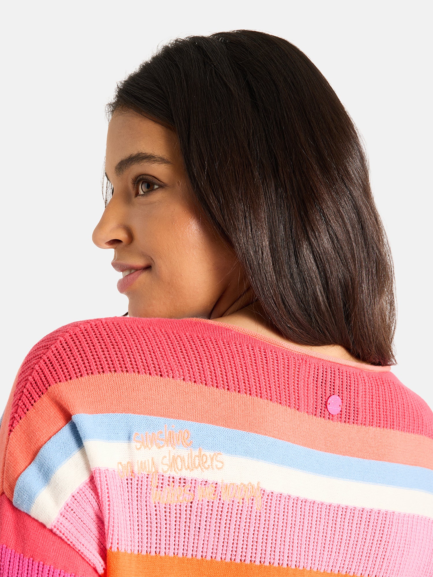 Lieblingsstück DelphineL Kurzarm-Pullover pink Baumwolle
