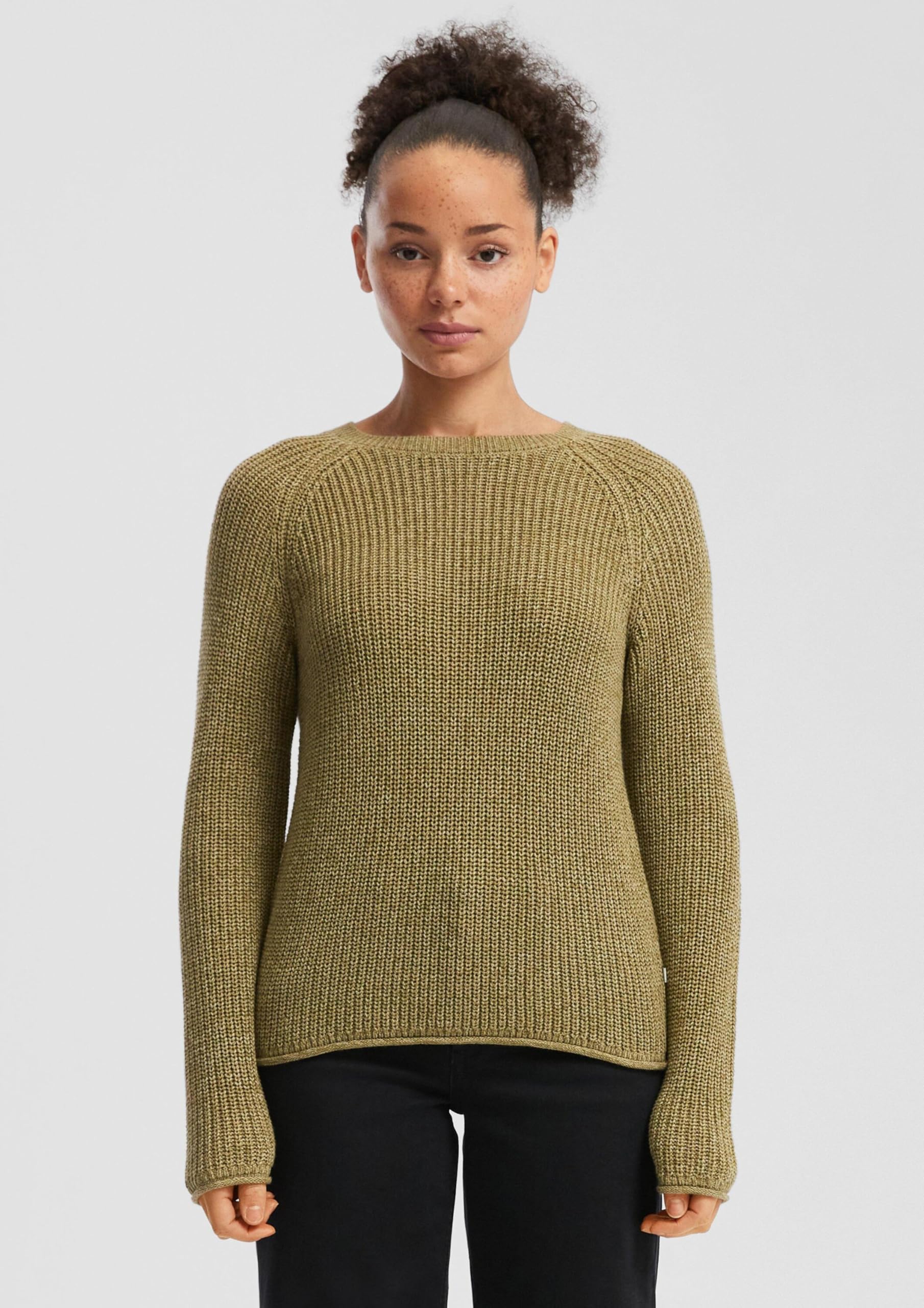 s.Oliver QS Strickpullover Raglanärmel Größe M meliert Baumwolle