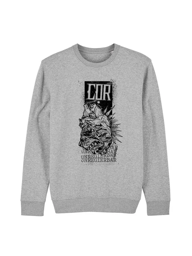 COR Herztier Unregierbar Sweatshirt Bio-Baumwolle Rundhals