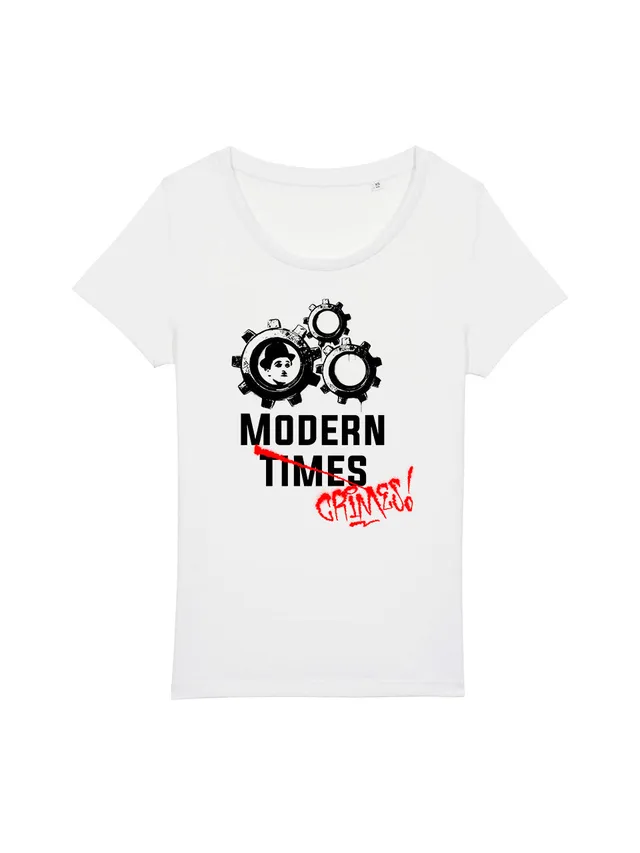dna merch Moderne Zeiten Chaplin T-Shirt Damen weiß