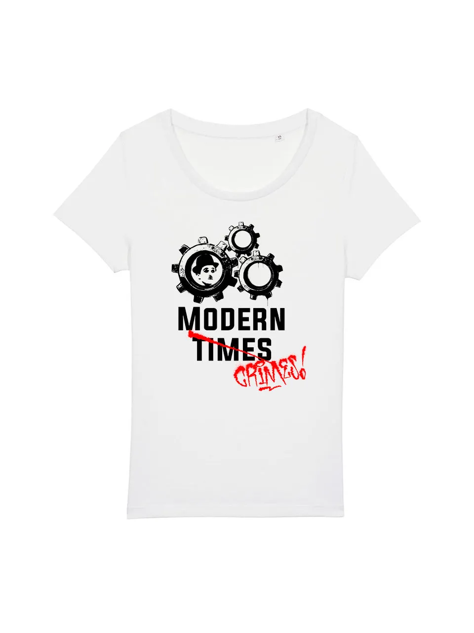 dna merch Moderne Zeiten Chaplin T-Shirt Damen weiß