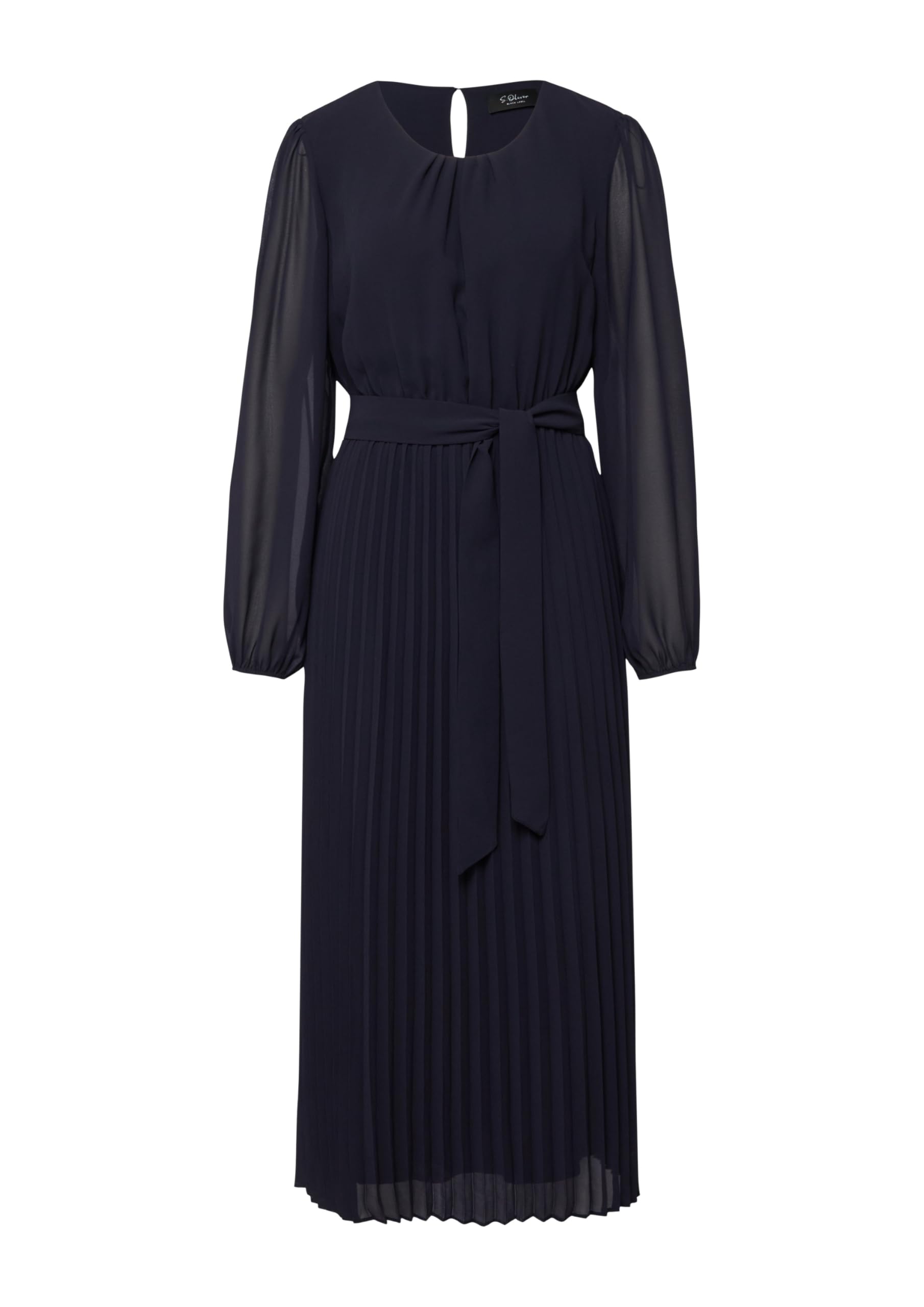 s.Oliver Midi-Chiffonkleid Plissee Kleid Gr. 40 mit Gürtel
