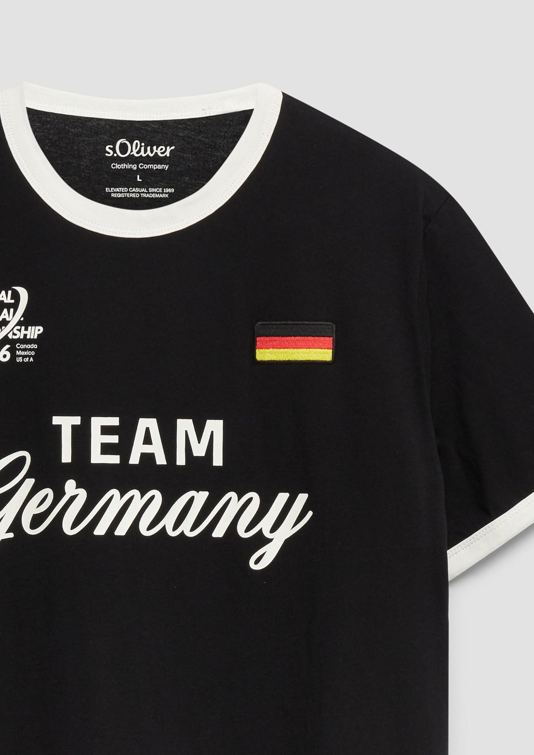 s.Oliver Junior Fußball T-Shirt schwarz XL Print